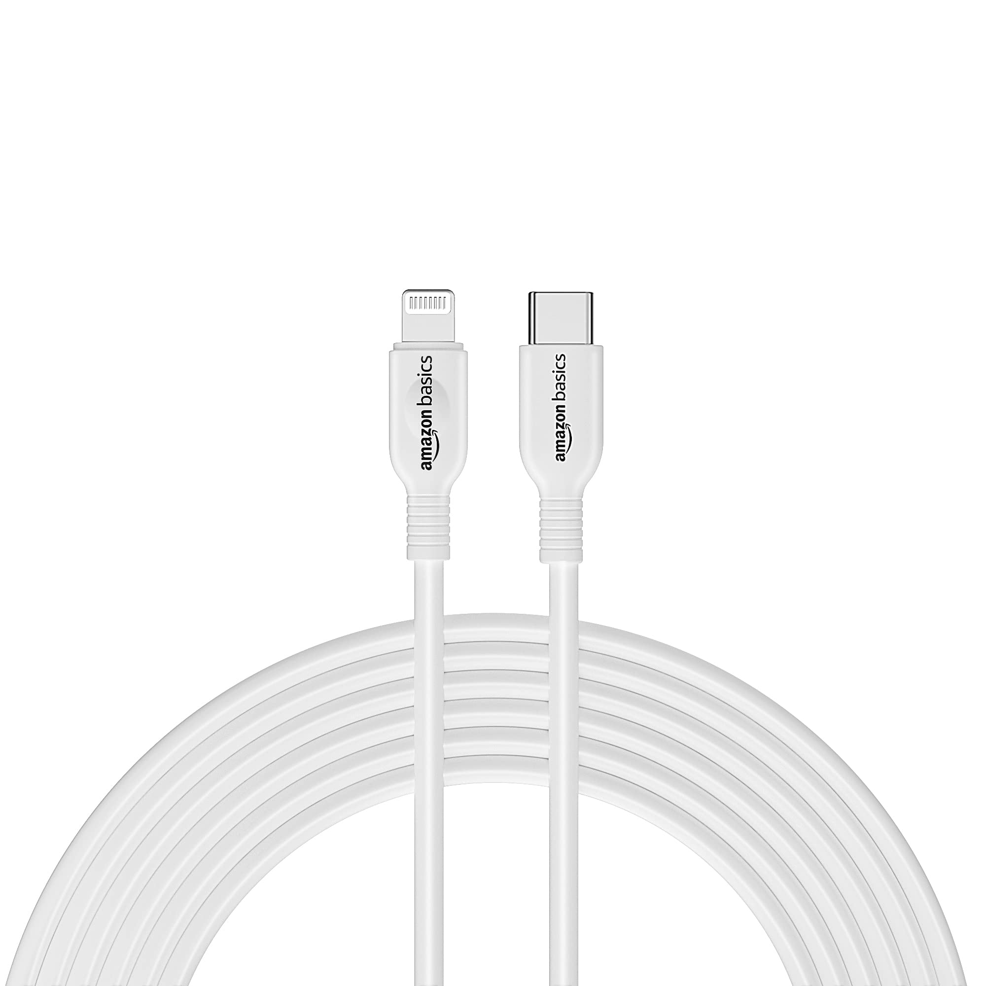 Amazon Basics USB-C to Lightning Cable - MFi Certified Fast Charging Adapter (2m/6.6ft, White) - Perfect for iPhone Charging, Car & Home Use, Data Sync with iPad & iOS Devices