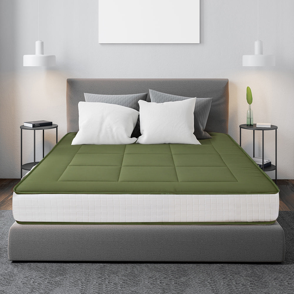 MAXYOYO Padded Japanese Floor Mattress - Green Foldable Roll Up Futon Mattress for Bedroom, Guest Room & Travel | Comfortable Floor Sleeping & Lounging
