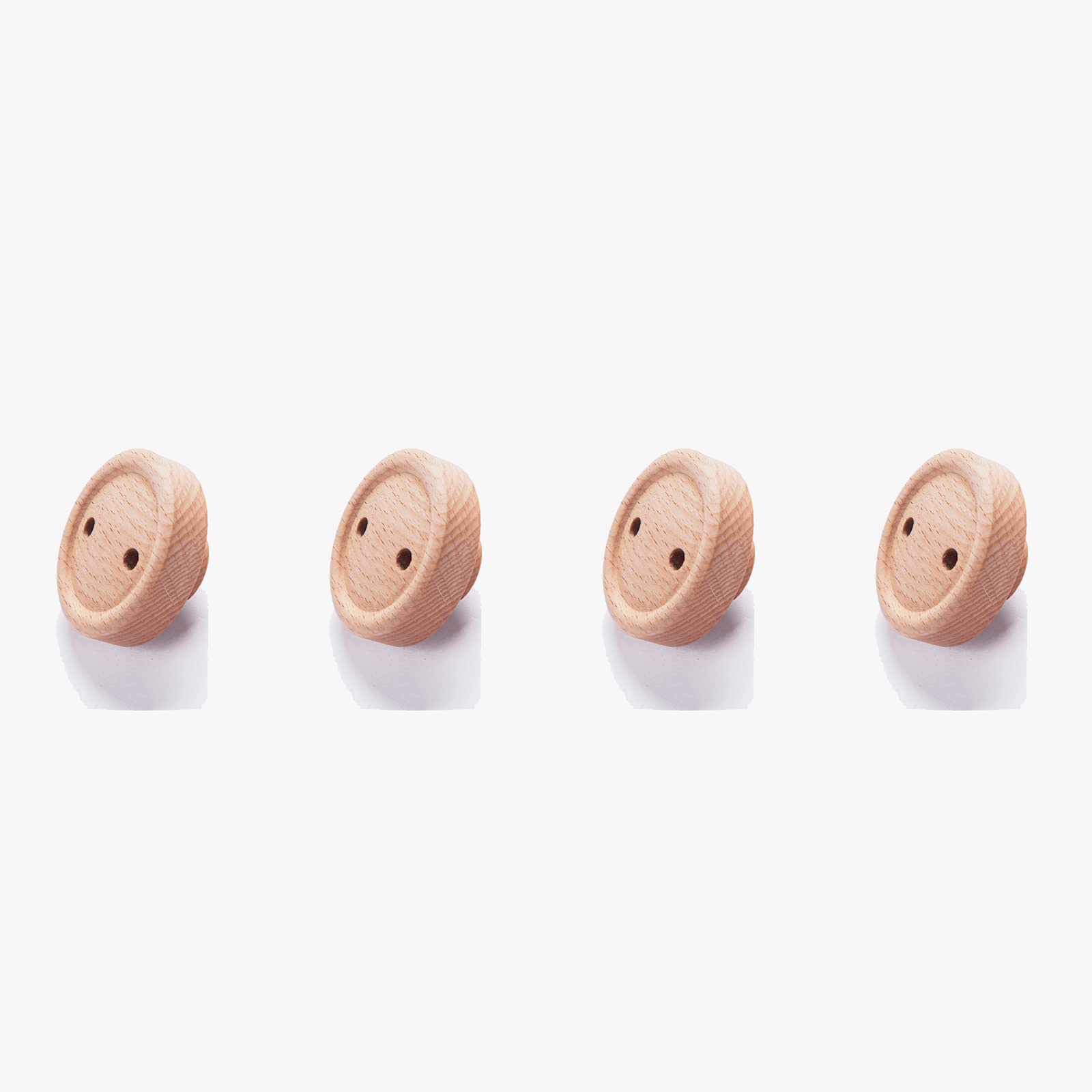 4 Pack Wooden Cabinet Knobs - Nursery Drawer Handles for Furniture & Wall Decor - Home & Office Use