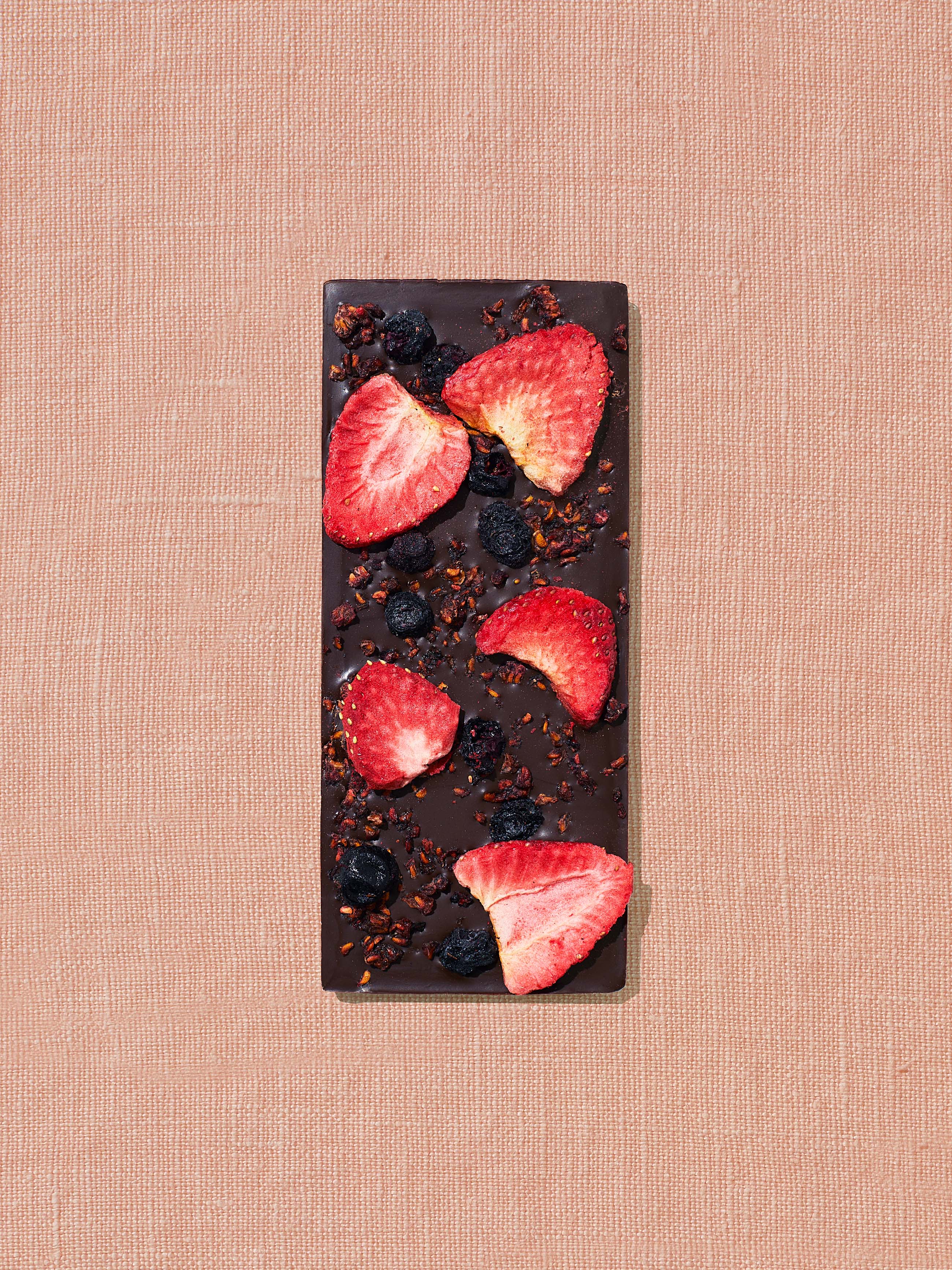 Organic Mixed Berry Dark Chocolate Sweetened with Dates - Healthy Vegan Snack for Dessert, Gifts & Energy Boost