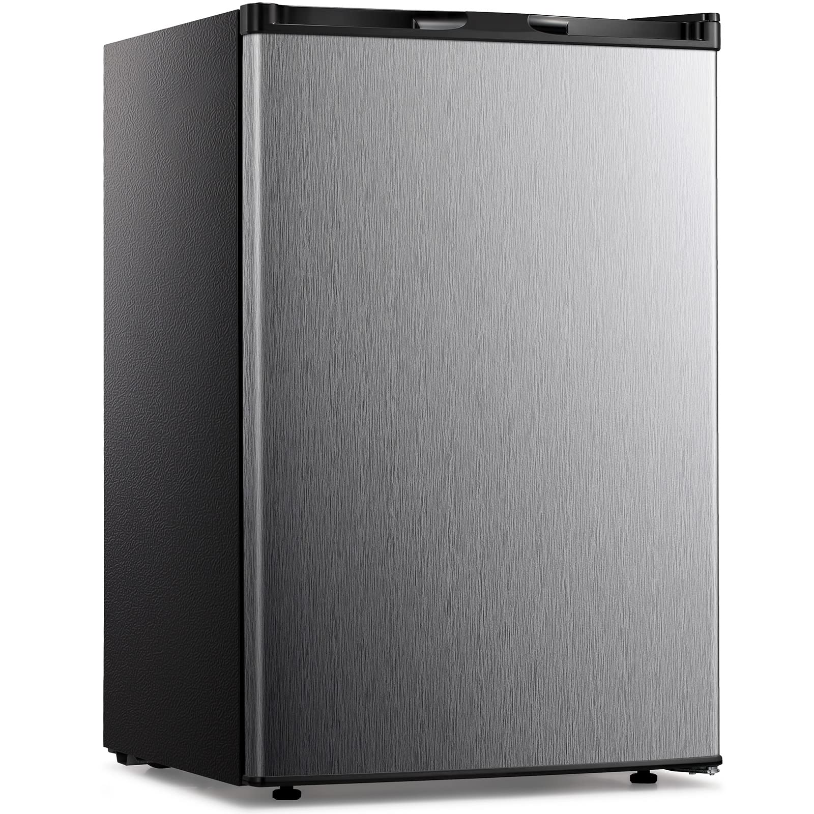 Kismile 3.0 Cu.ft Upright Mini Freezer - Adjustable Thermostat, Removable Shelves, Reversible Door - Compact Stand Up Freezer for Home, Dorm, Apartment, Bedroom (Stainless Steel) | Perfect for Storing Frozen Foods, Ice Cream, Meal Prep & Beverages