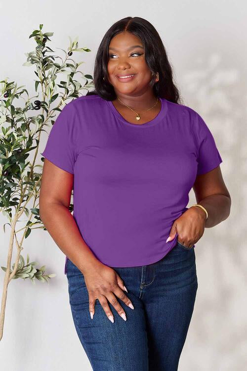 Basic Bae Full Size Round Neck Short Sleeve T-Shirt for Women - Casual Cotton Tee for Everyday Wear, Street Style & Summer Outfits