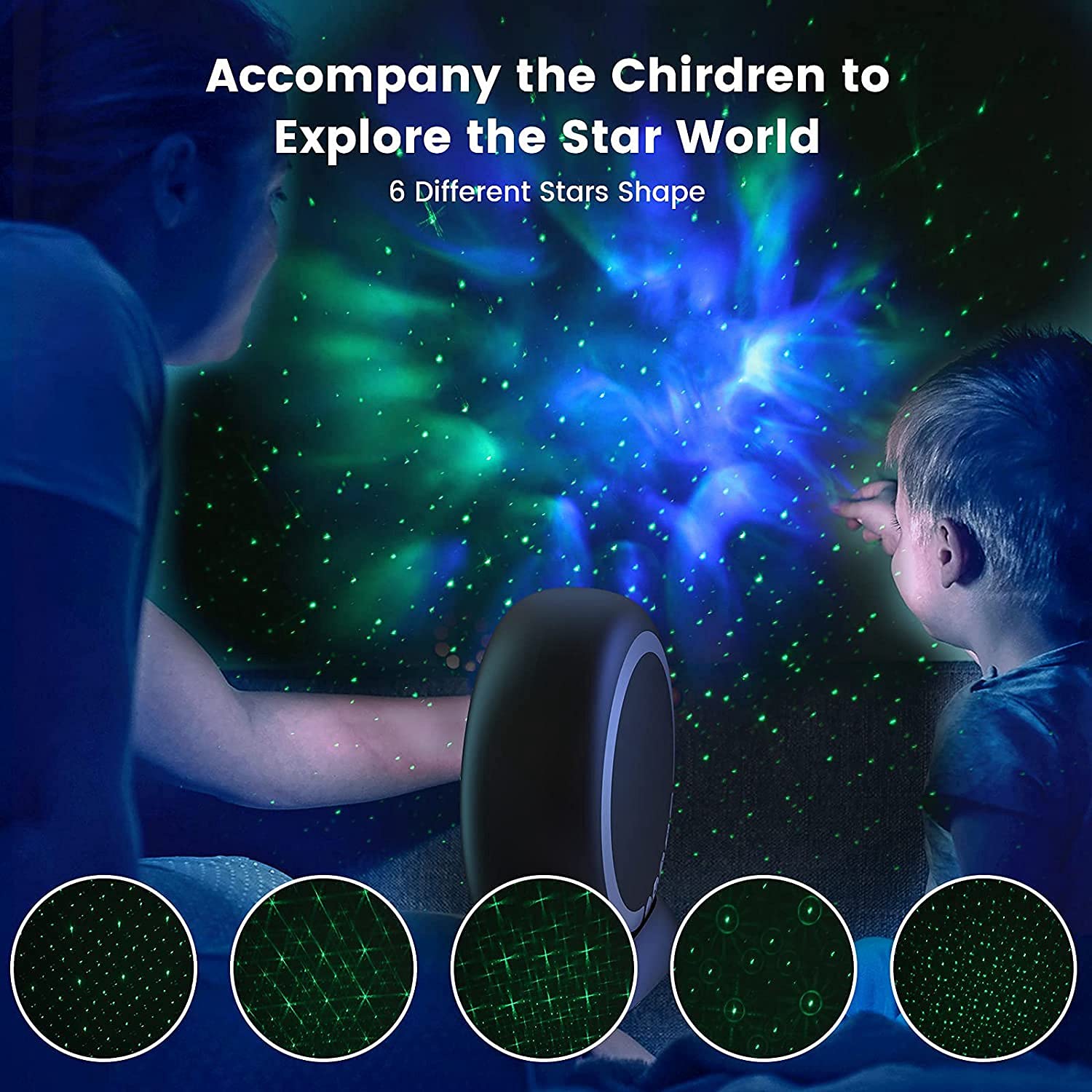 Bakemoro LED Galaxy Projector Light - Starry Night Projector with 2400mAh Battery, Timer, Remote Control & Bluetooth for Bedroom, Party, and Relaxation