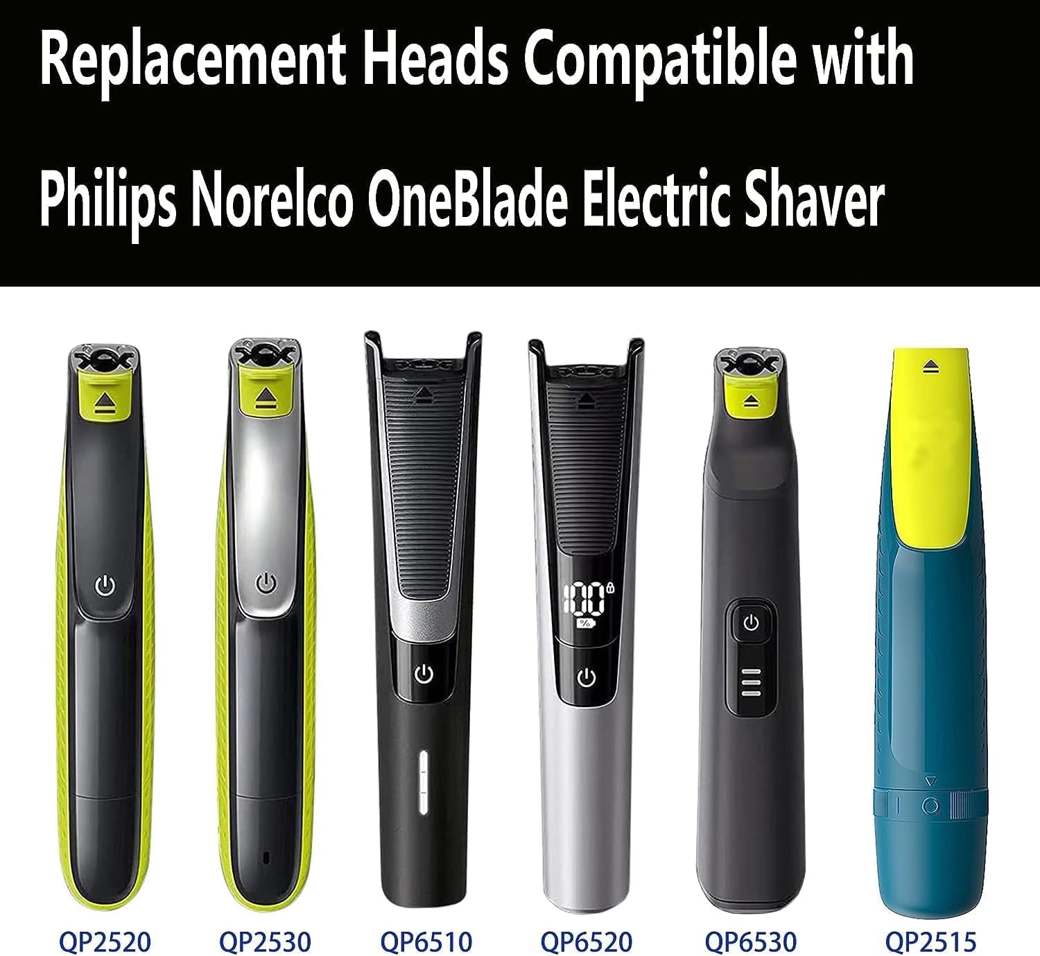 4 Pack Philips OneBlade Replacement Blades - Compatible with OneBlade Pro & All Models - Precision Trimming for Men's Facial & Body Hair - Perfect for Travel, Grooming & Daily Shaving