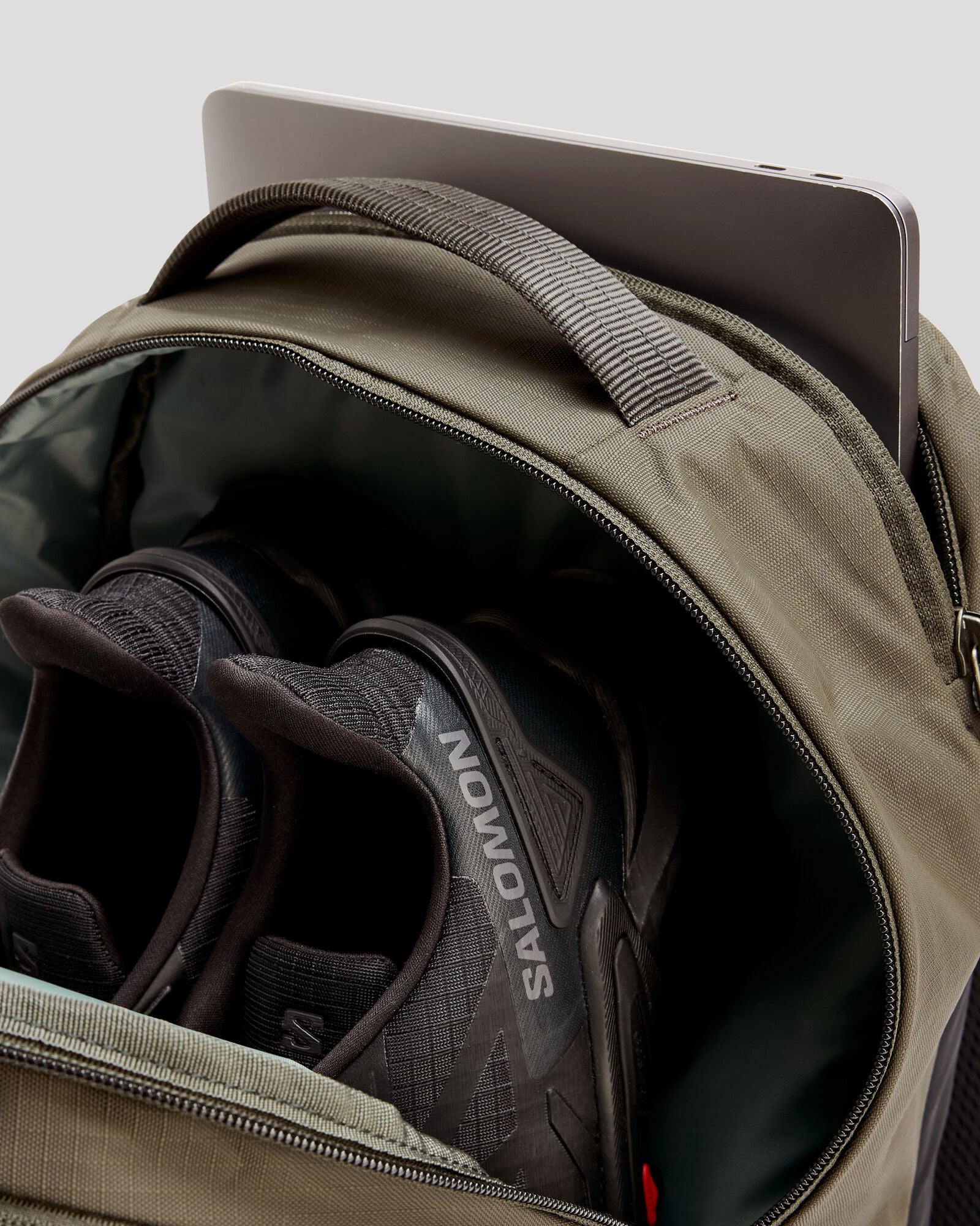 Axon Everyday Backpack 25L Dark Moss - Lightweight Durable Laptop Backpack for Work, School & Travel - Water-Resistant Commuter Bag with USB Charging Port