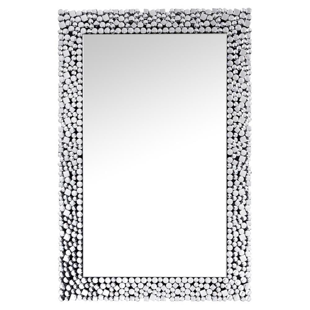 Acme Kachina Rectangular Wall Mirror Decor with Faux Gemstones - Elegant Home & Office Decoration for Living Room, Bedroom, or Entryway