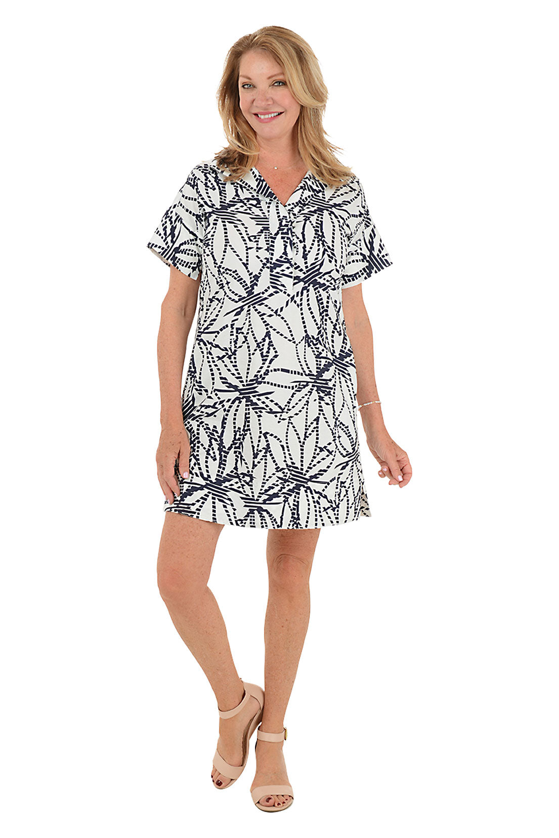 Floral Print Collared Short Sleeve Summer Dress for Women - Perfect for Beach Vacations, Garden Parties & Casual Outings