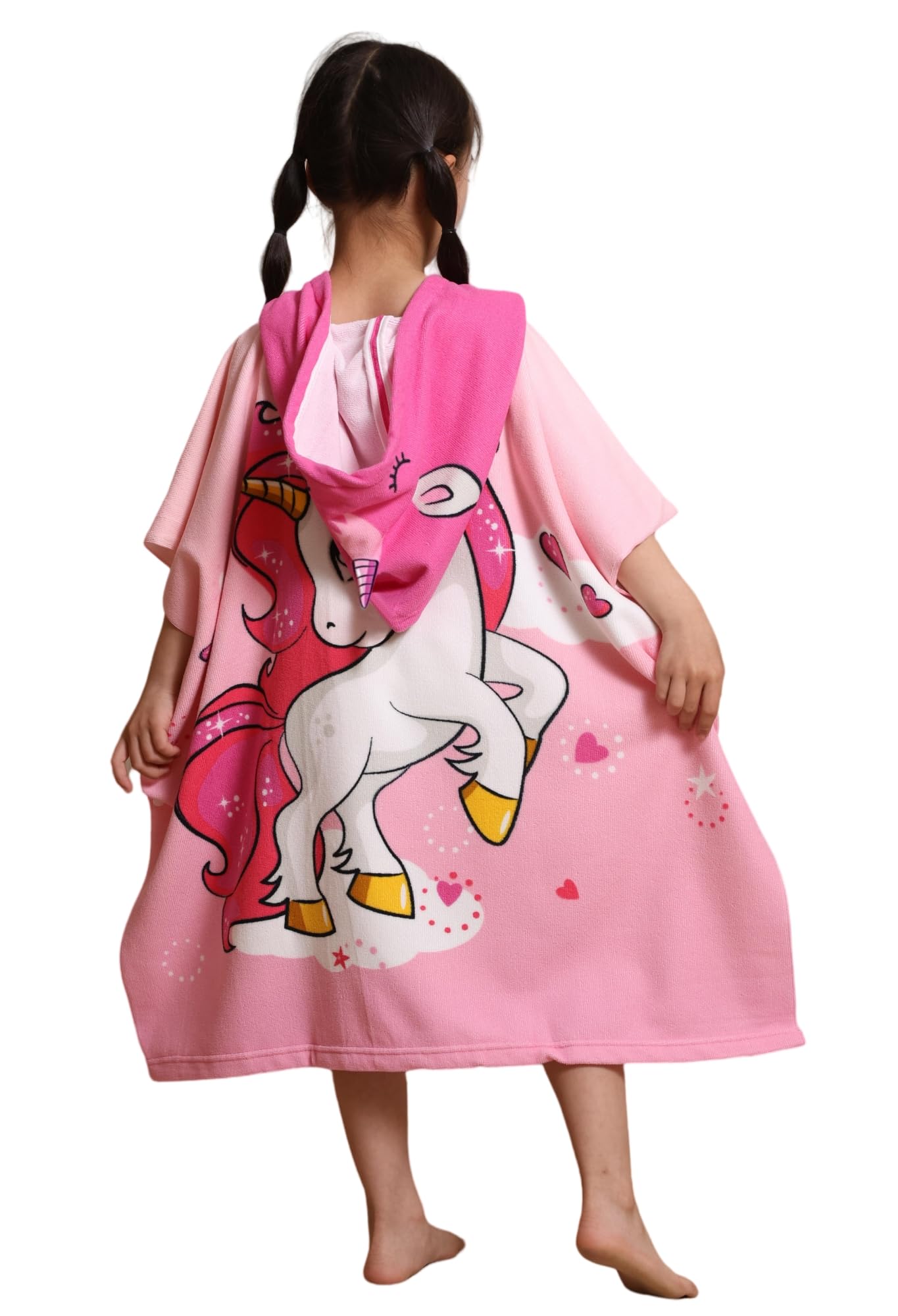 **Soft Unicorn Hooded Swim Cover-Up for Kids Age 3-8 | Pink Beach Poncho Towel | Perfect for Pool, Beach & After-Swim Warmth**