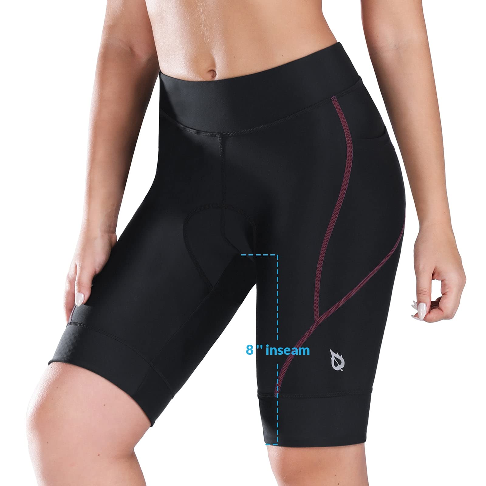 BALEAF Women's Bike Shorts with 4D Padded Liner - High Waist Cycling Shorts for Road Bike & Spinning, UPF 50+ Sun Protection, Side Pockets - Perfect for Indoor Cycling, Gym Workouts & Outdoor Biking