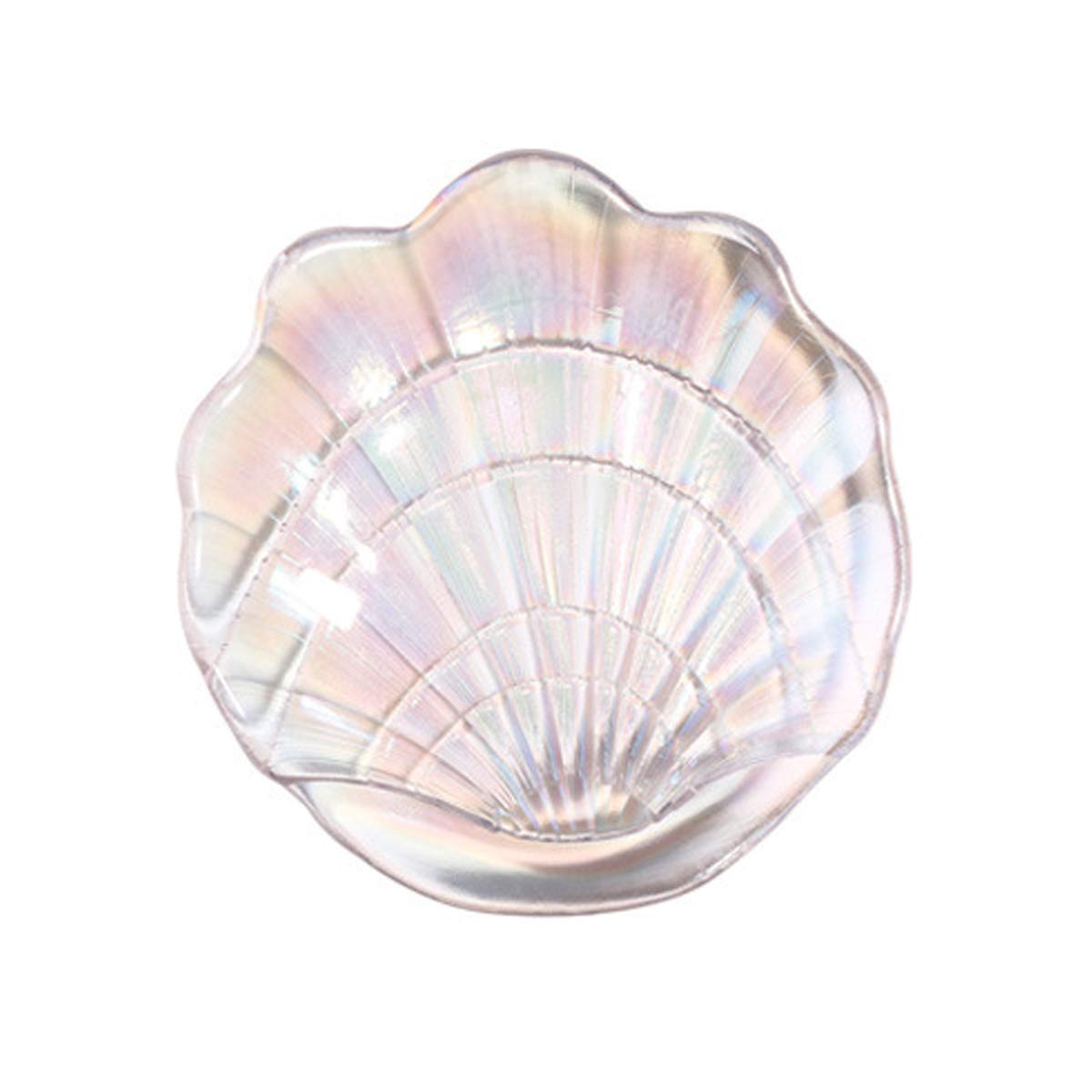 5 Inch Elegant Shell-Shaped Jewelry Dish - Decorative Glass Ring Holder & Trinket Tray for Bathroom Vanity, Dresser, and Nightstand Organization