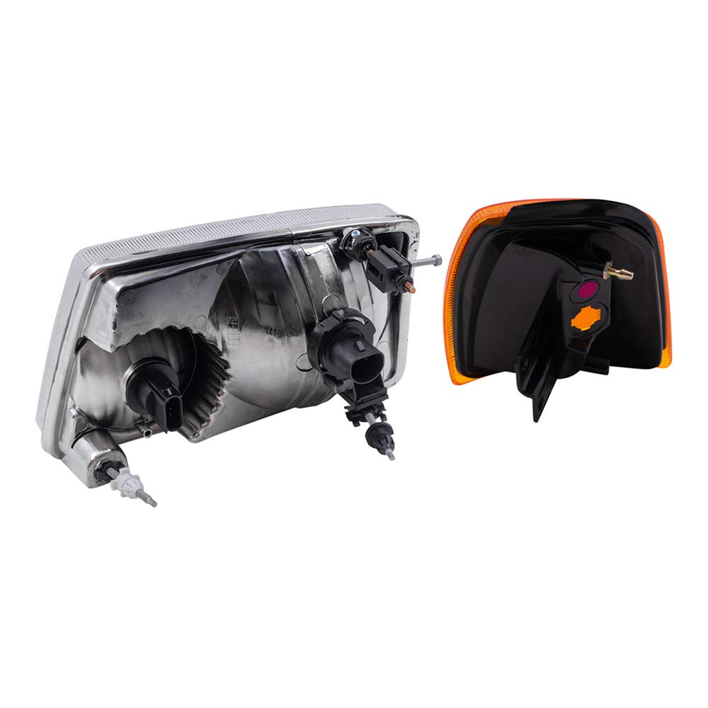 Brock Replacement Headlights with Park Signals for 2001-2005 Ford Ranger Pickup Truck - Complete Headlight Assembly with Parking Lights - Perfect for Night Driving & Off-Road Adventures