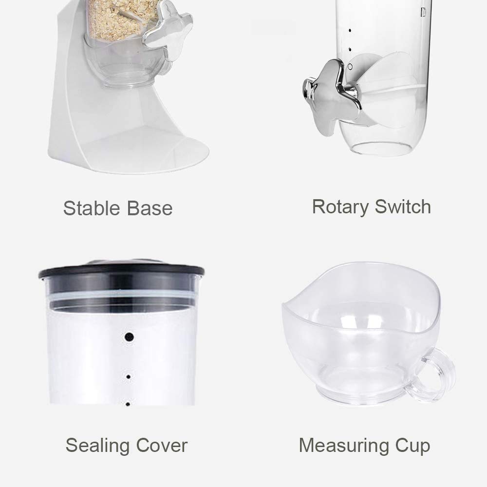 White Shatterproof Shiny Finish Double Cereal Dispenser Machine - Perfect for Kitchens, Cafeterias, and Breakfast Bars