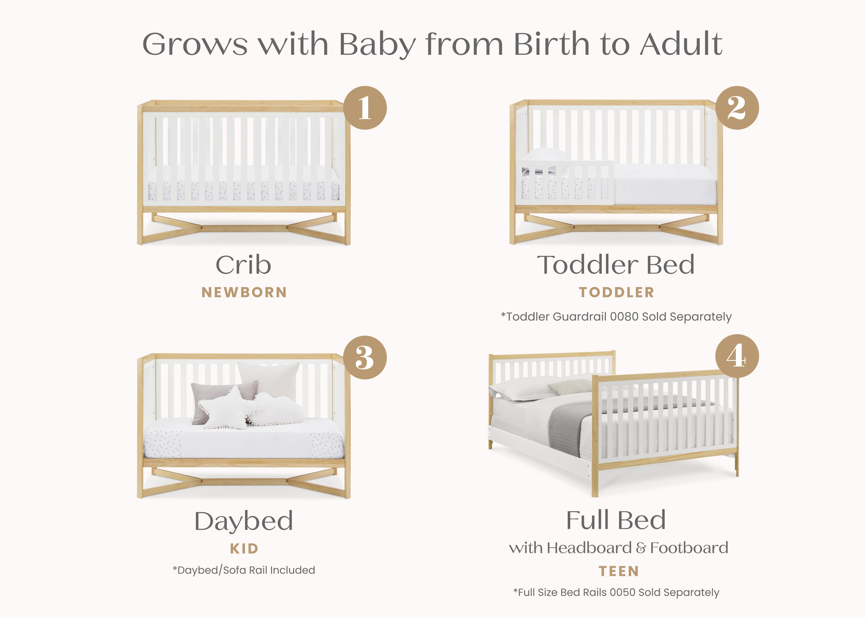 Tribeca 4-in-1 Convertible Baby Crib - White Nursery Furniture for Newborn to Toddler Bed - Perfect for Modern Nursery Rooms & Daycare Centers