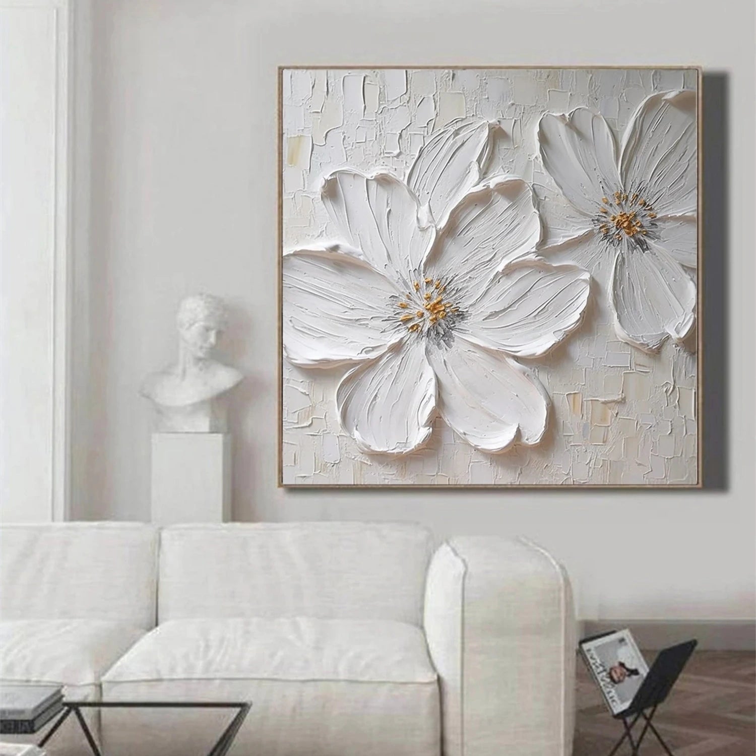 Beautiful Flower and Tree Painting #FT141 - Handmade Canvas Art for Home Decor, Living Room, Bedroom & Office Wall