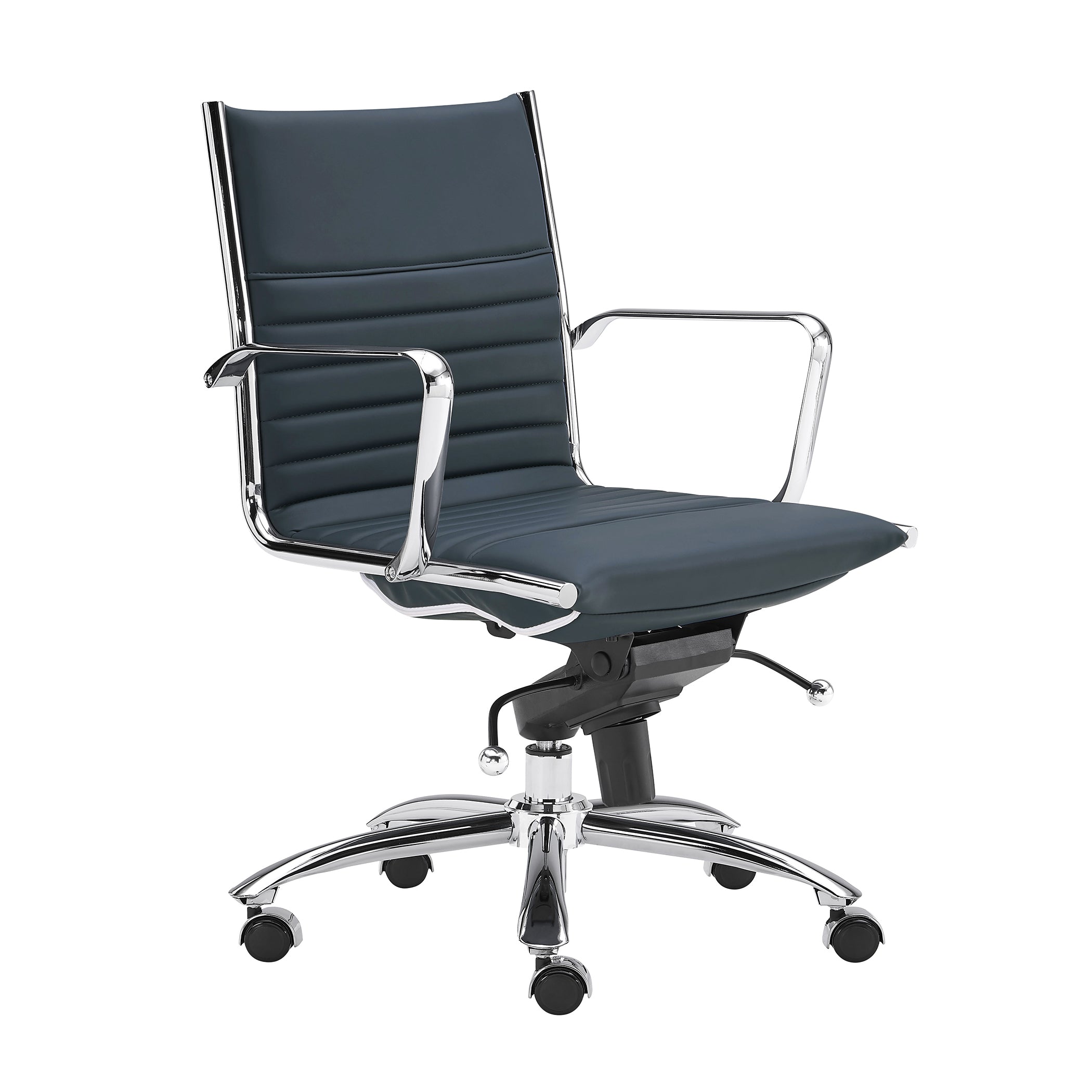 Dirk Low Back Office Chair with Chromed Steel Base - Ergonomic Mesh Desk Chair for Home & Office Workspaces - Perfect for Long Hours of Computer Work, Gaming, and Study Sessions