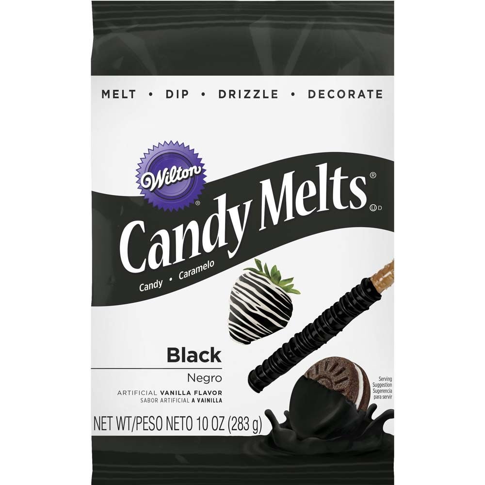 Wilton Black Candy Melts® - 10 oz Bulk Candy Melting Wafers for Baking, Cake Decorating & Chocolate Dipping - Perfect for Cookies, Pretzels & Desserts