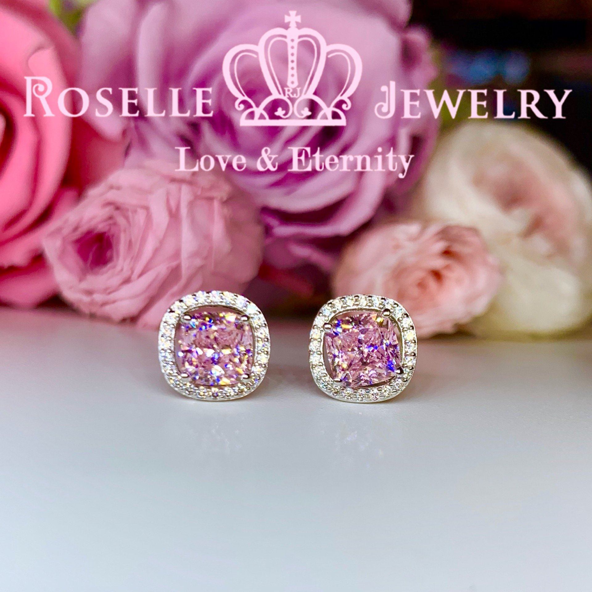 Detachable Cushion Cut Halo Stud Earrings - 14K Gold Plated Cubic Zirconia Jewelry for Women | Perfect for Weddings, Parties & Everyday Elegance