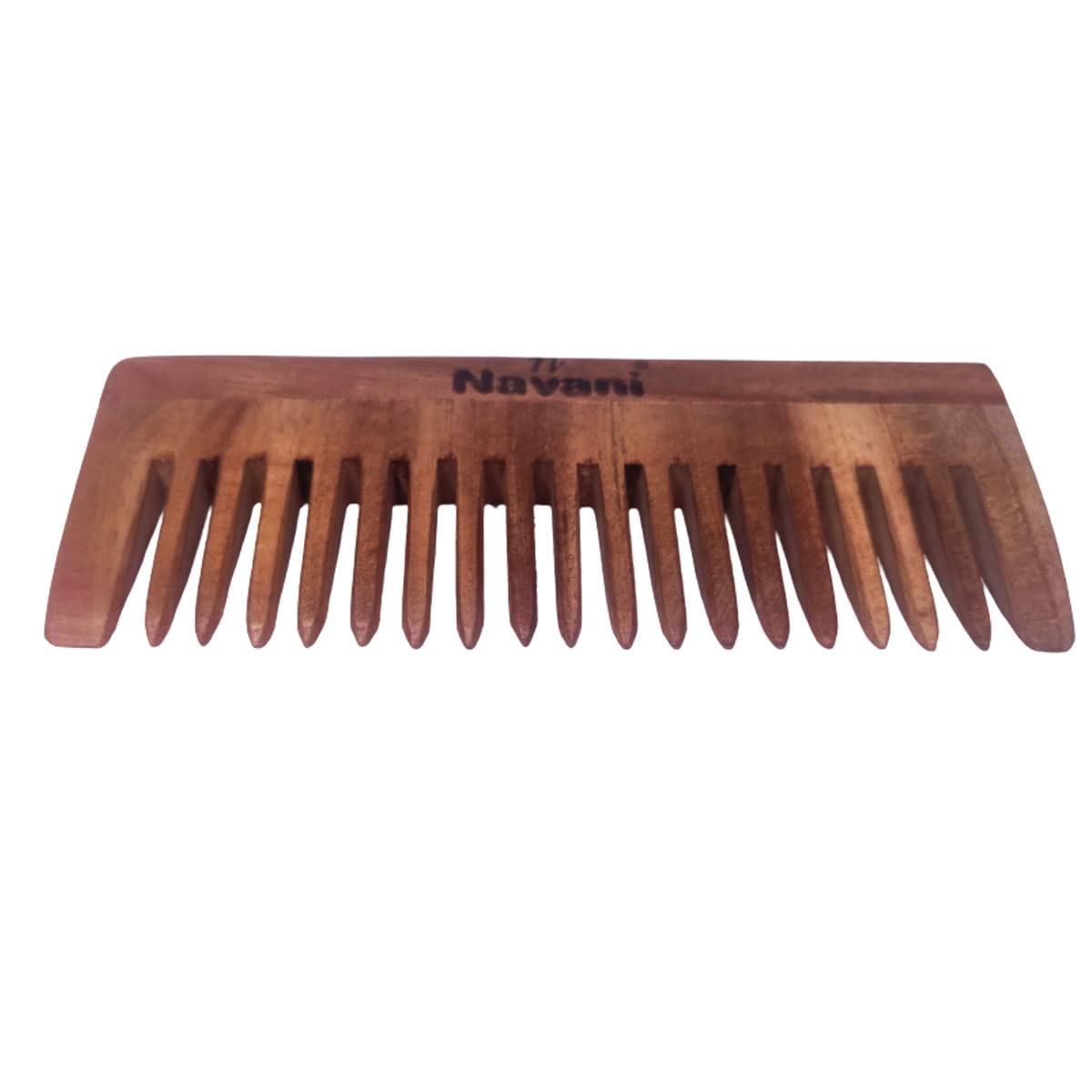 Navani Neem Wooden Shampoo Detangler Comb - Oil-Treated for Hair Straightening, Reduces Hair Fall & Controls Dandruff & Frizz - Natural Kanghi Comb for Men & Women (1 Pack) - Perfect for Daily Hair Care & Scalp Massage