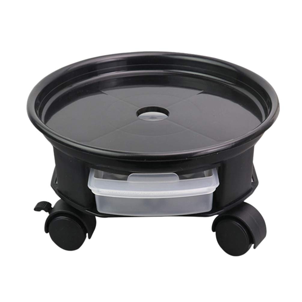 Happyyami 15 Inch Decorative Plant Tray with Wheels - Indoor Plant Pot Saucer, Dolly Cart for Moving Potted Plants - Perfect for Home, Office, and Garden Decor