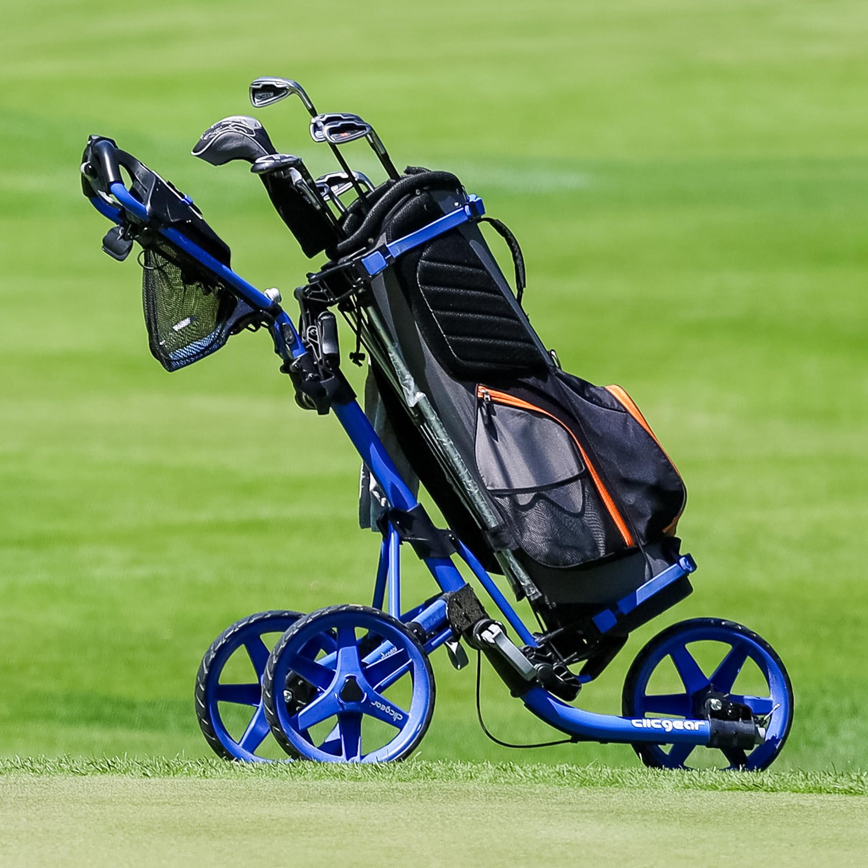 Clicgear Model 4.0 Golf Push Cart - 3-Wheel Foldable Lightweight Walking Golf Trolley for Men & Women | Perfect for Golf Courses, Driving Range & Outdoor Sports