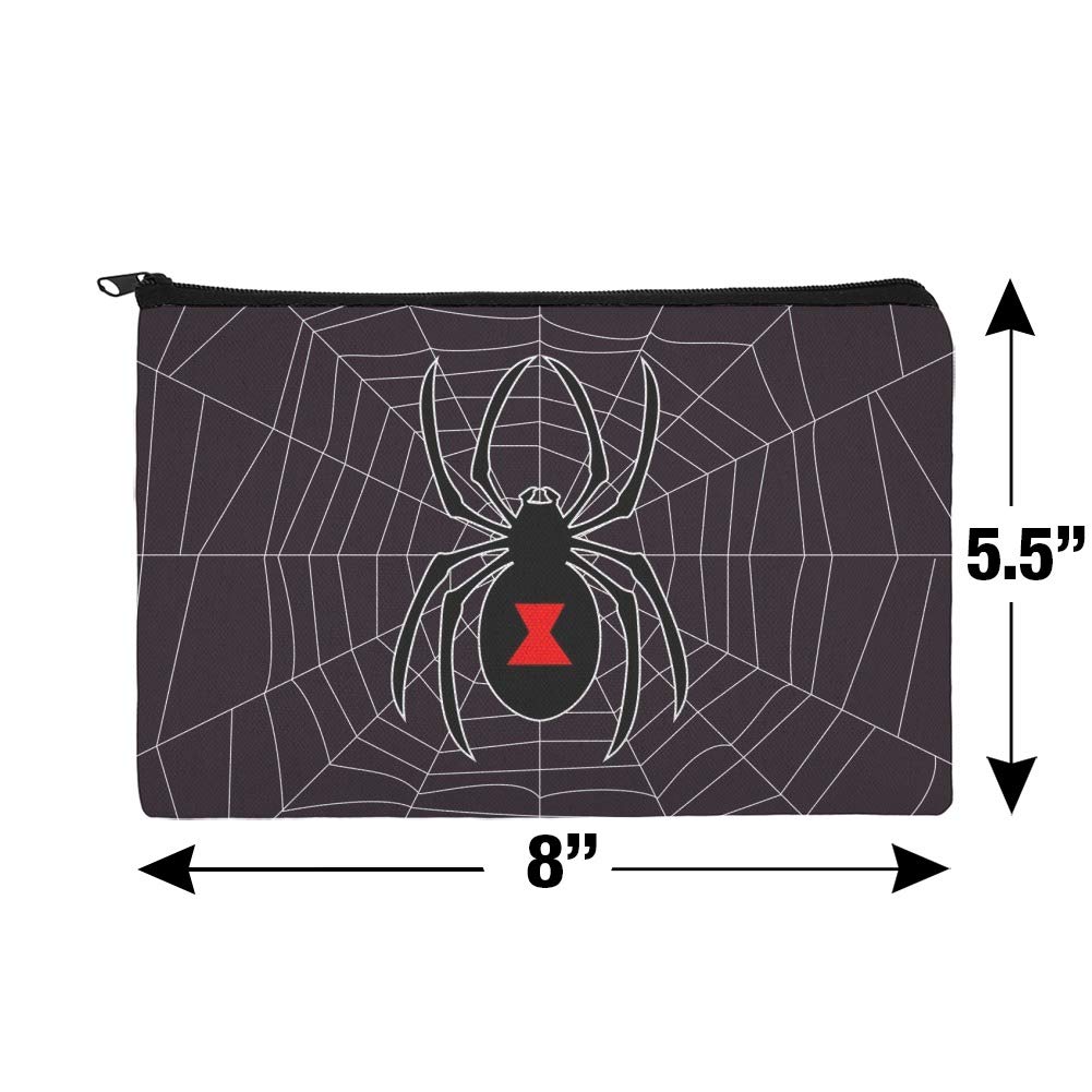 Black Spider Web Makeup Bag - Waterproof Cosmetic Organizer Pouch for Travel, Gym & Daily Use | Halloween Spider-Themed Makeup Case