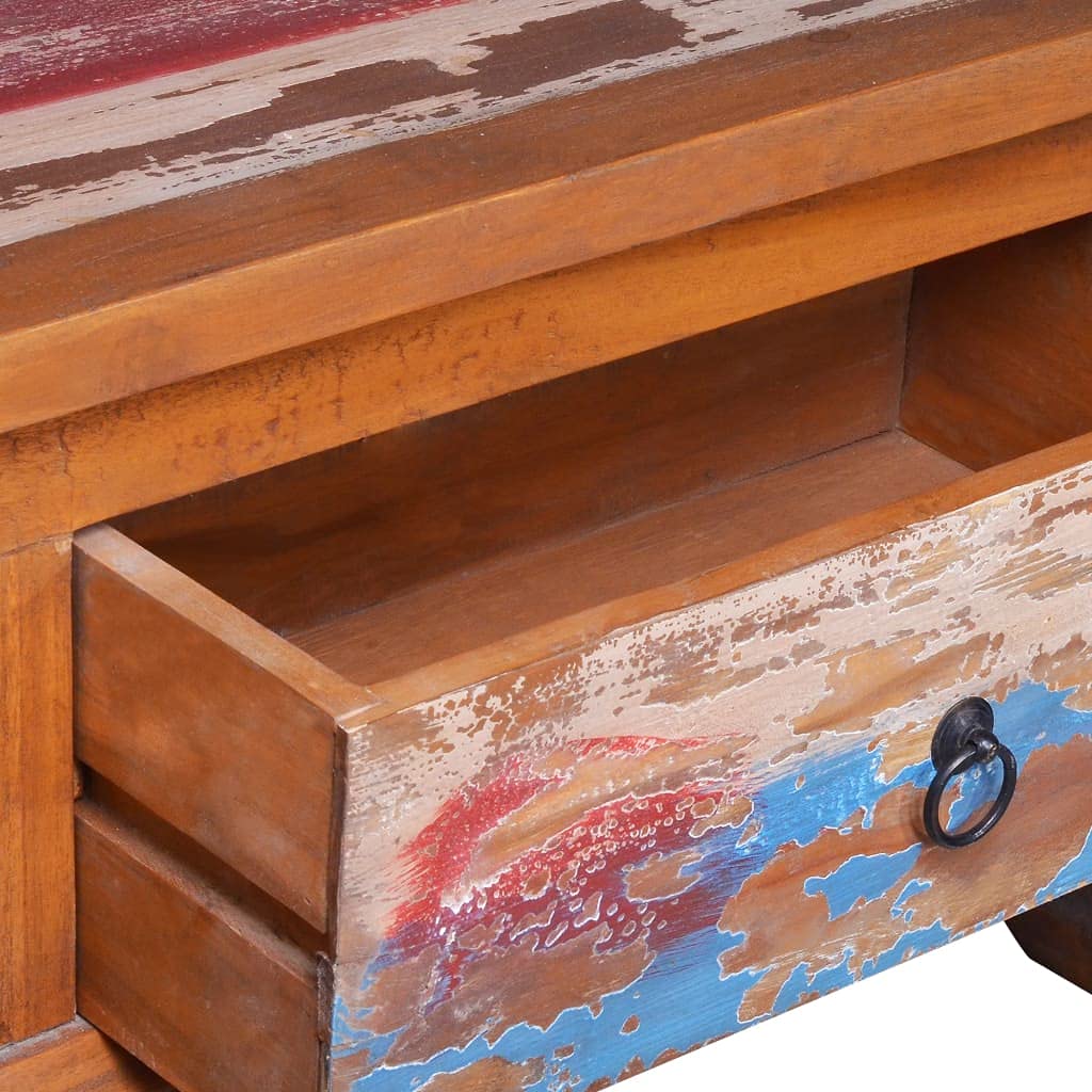 Rustic Reclaimed Teak Wood TV Stand Entertainment Center - 43.3