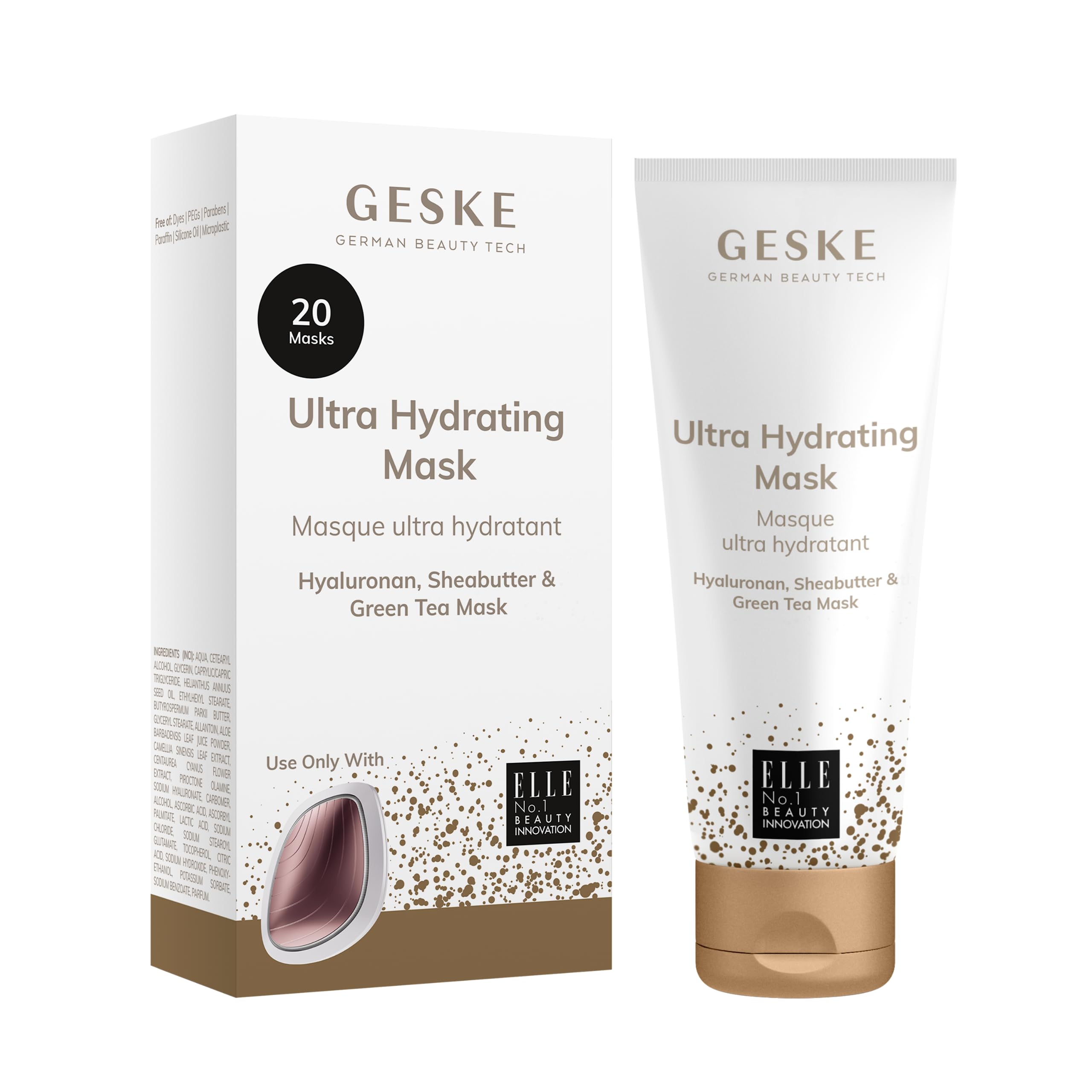 GESKE SmartAppGuided™ Sonic Warm & Cool Facial Mask - 9-in-1 Skincare Device with Free Ultra Hydrating Mask for Hydration, Anti-Aging & Relaxation at Home Spa