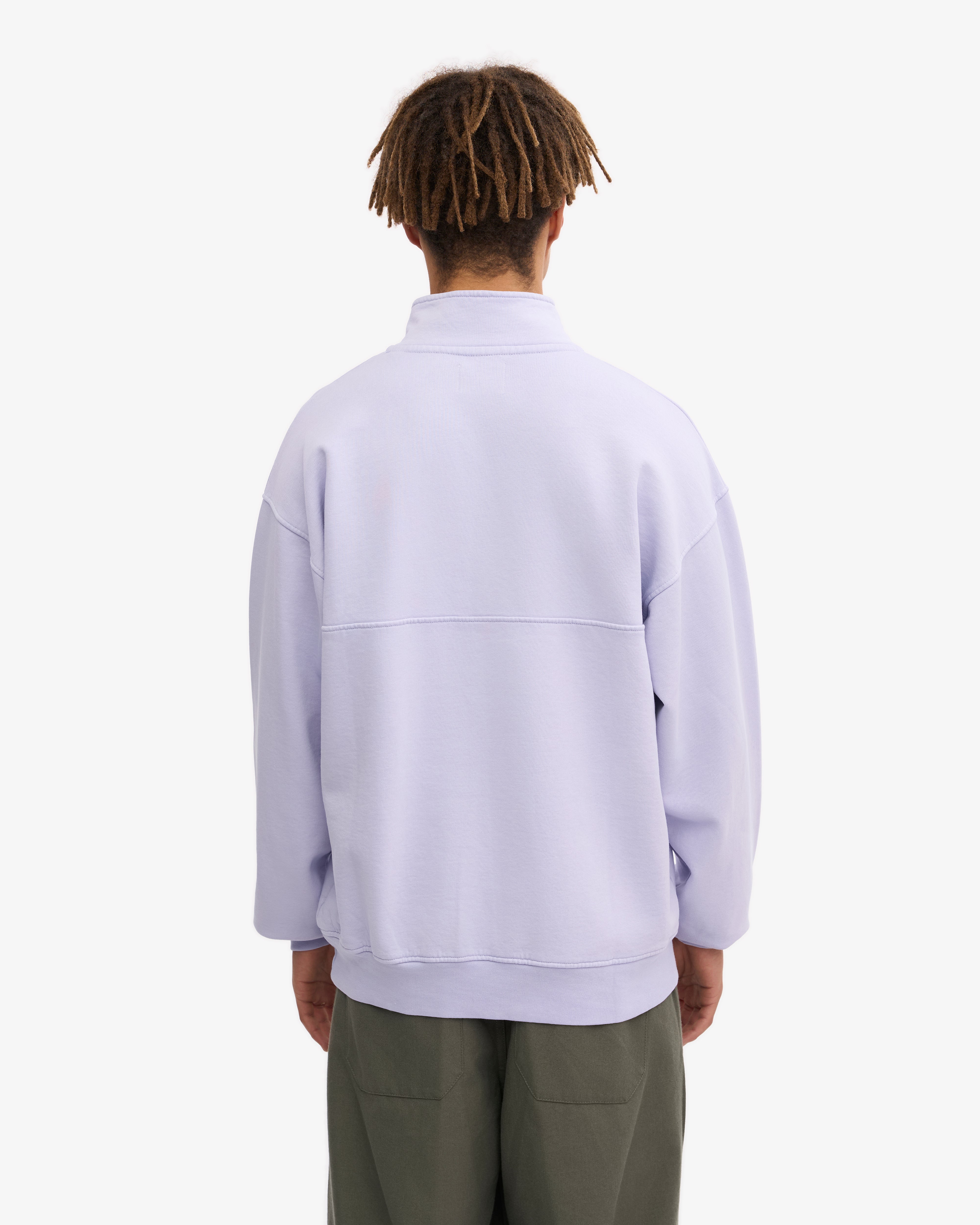 Organic Quarter Zip Sweatshirt for Women - Soft Lavender Pullover with Kangaroo Pocket | Cozy Casual Wear for Fall & Winter, Perfect for Outdoor Activities and Lounge