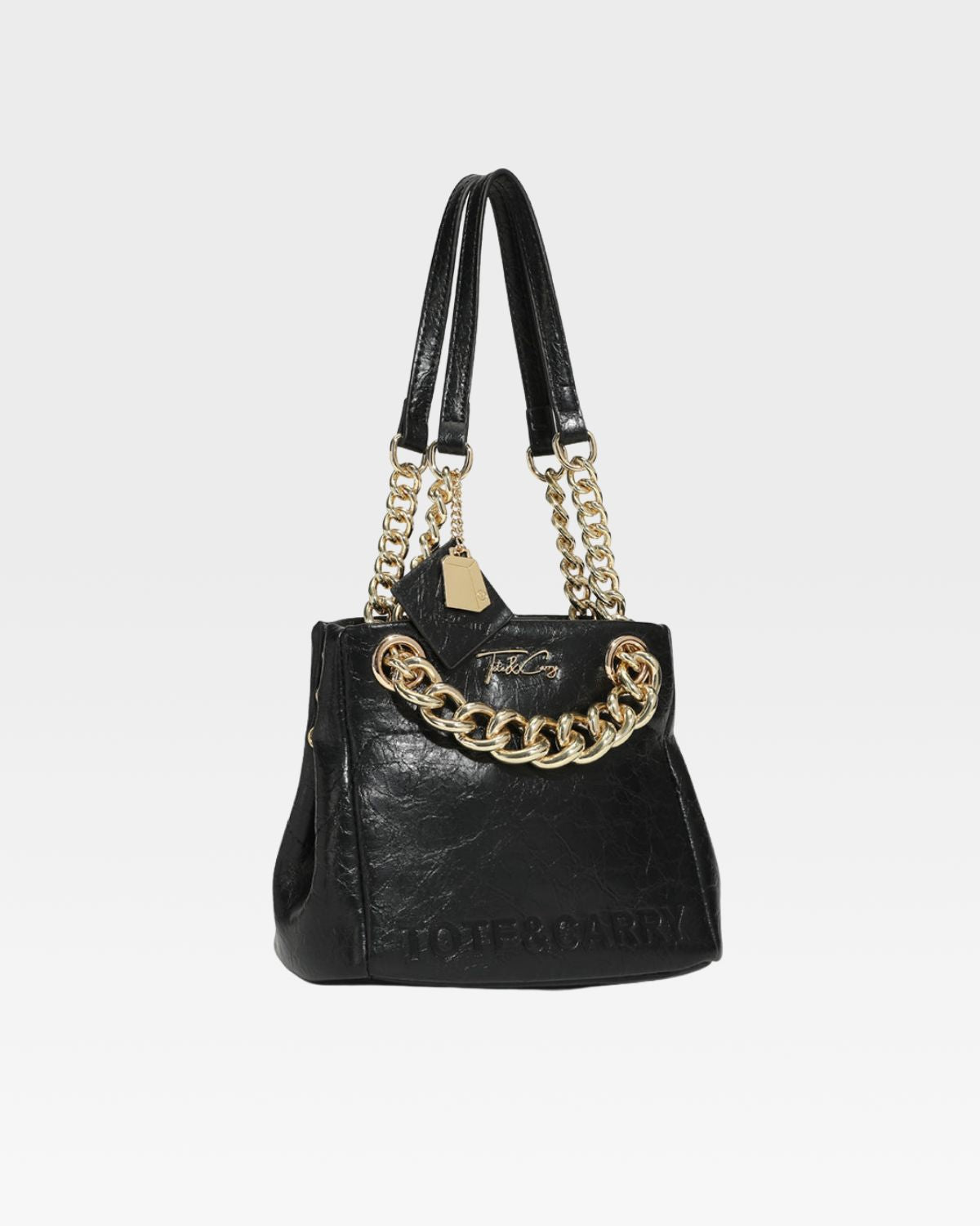 Premium Black Leather Mini Tote Bag for Women - Stylish Everyday Handbag for Work, Shopping & Travel