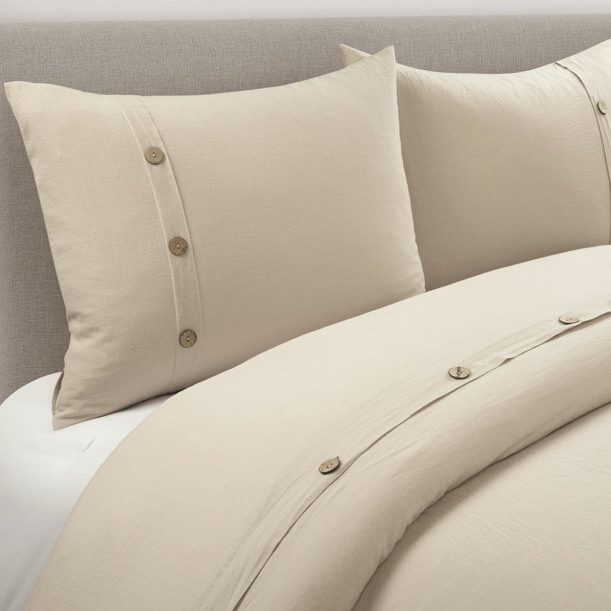 Premium Belgian Flax Linen & Cotton Blend Duvet Cover Set - 3 Piece Luxury Bedding for Breathable Comfort - Perfect for Master Bedroom, Guest Room & Cozy Home Decor