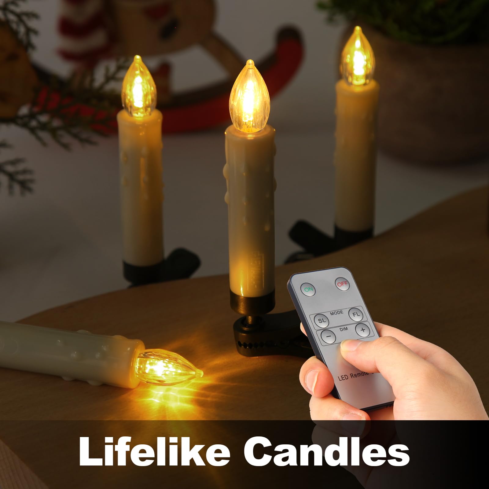 20PCS Flameless LED Christmas Tree Candles - Remote Battery Operated for Home & Party Decor
