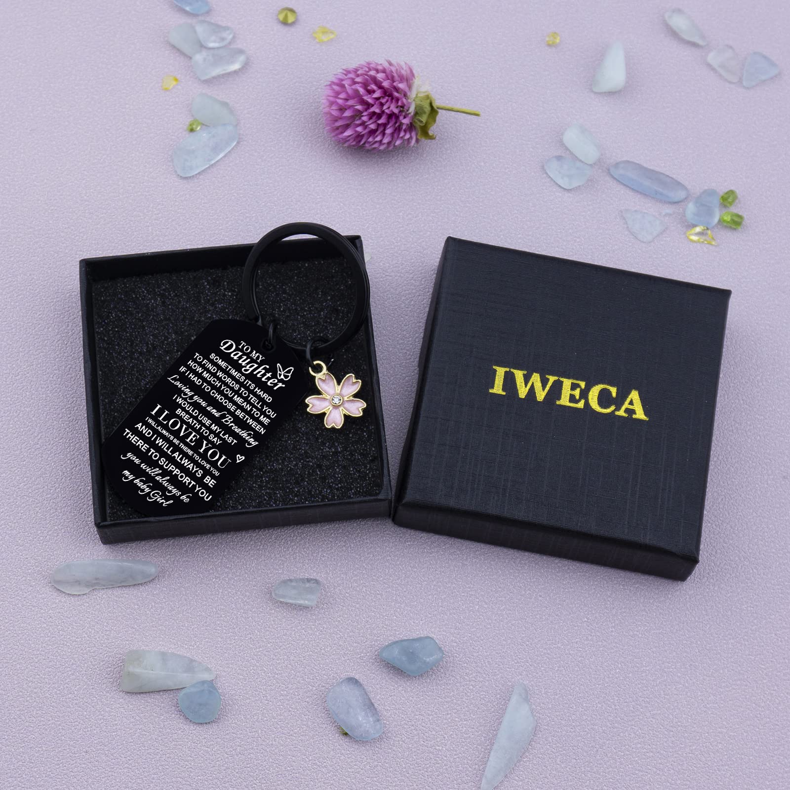 Personalized Daughter Keychain - Heartfelt Birthday, Graduation & Christmas Gift from Mom & Dad - Engraved Keepsake for My Girl - Perfect for Special Occasions & Everyday Carry