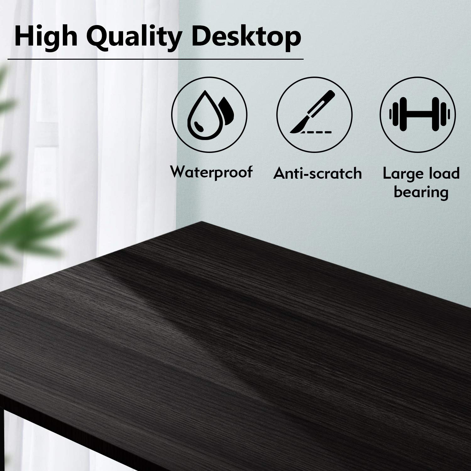 GALSOAR 63 Inch Modern Computer Desk - Home Office Writing Desk, No Assembly PC Workstation, Small Work Table for Laptop (63