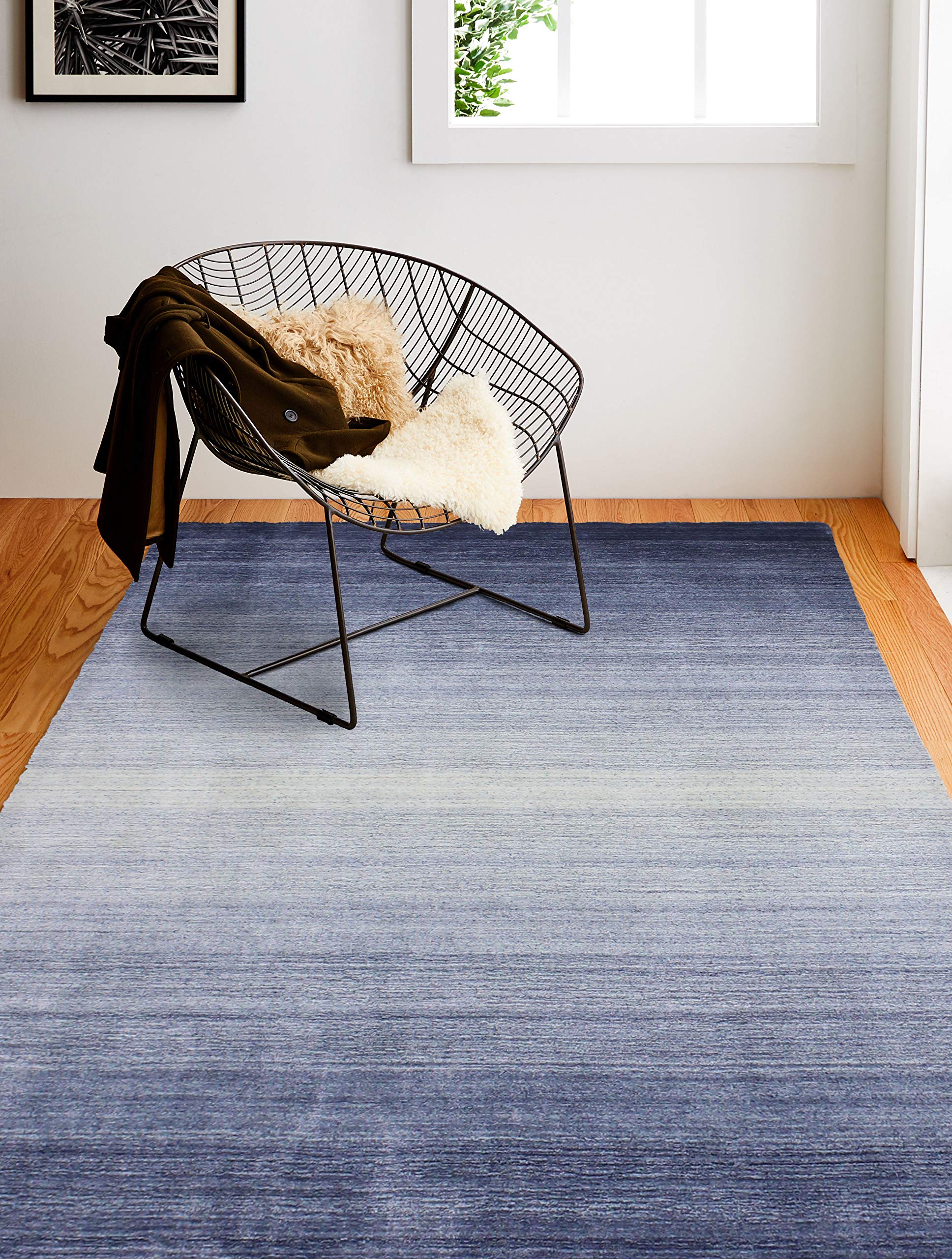 Bashian Collection Luxury Hand Loomed Wool & Viscose Area Rug - 2.6’ x 8’ Slate Runner Rug for Entryway, Living Room, Bedroom - Soft & Durable Home Decor for High Traffic Areas