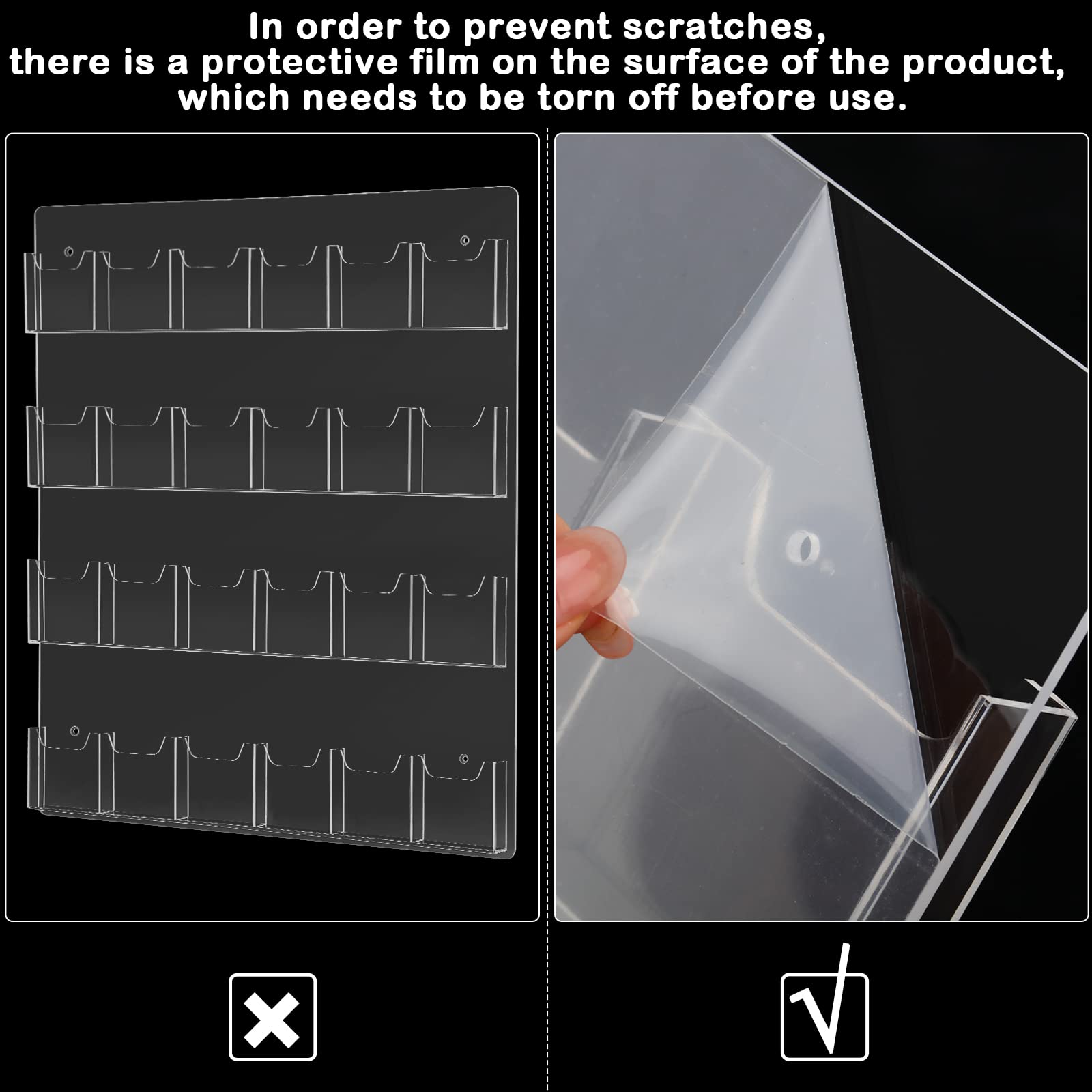 Weysat Clear Acrylic Brochure Holder - Wall Mount Tri-Fold Display Stand with Multi Slots for Flyers, Menus & Advertisements (2 Pack) - Perfect for Restaurants, Offices, Retail Stores & Trade Shows