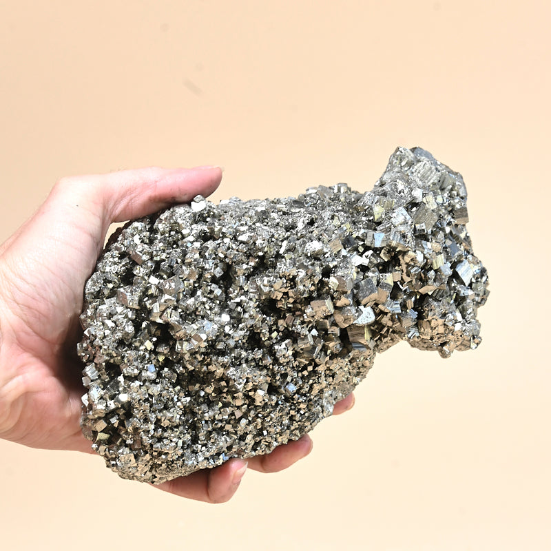 Natural Pyrite Cluster - 4lbs Raw Mineral Specimen for Home Decor, Crystal Healing & Collection | Perfect for Display, Meditation & Gifts