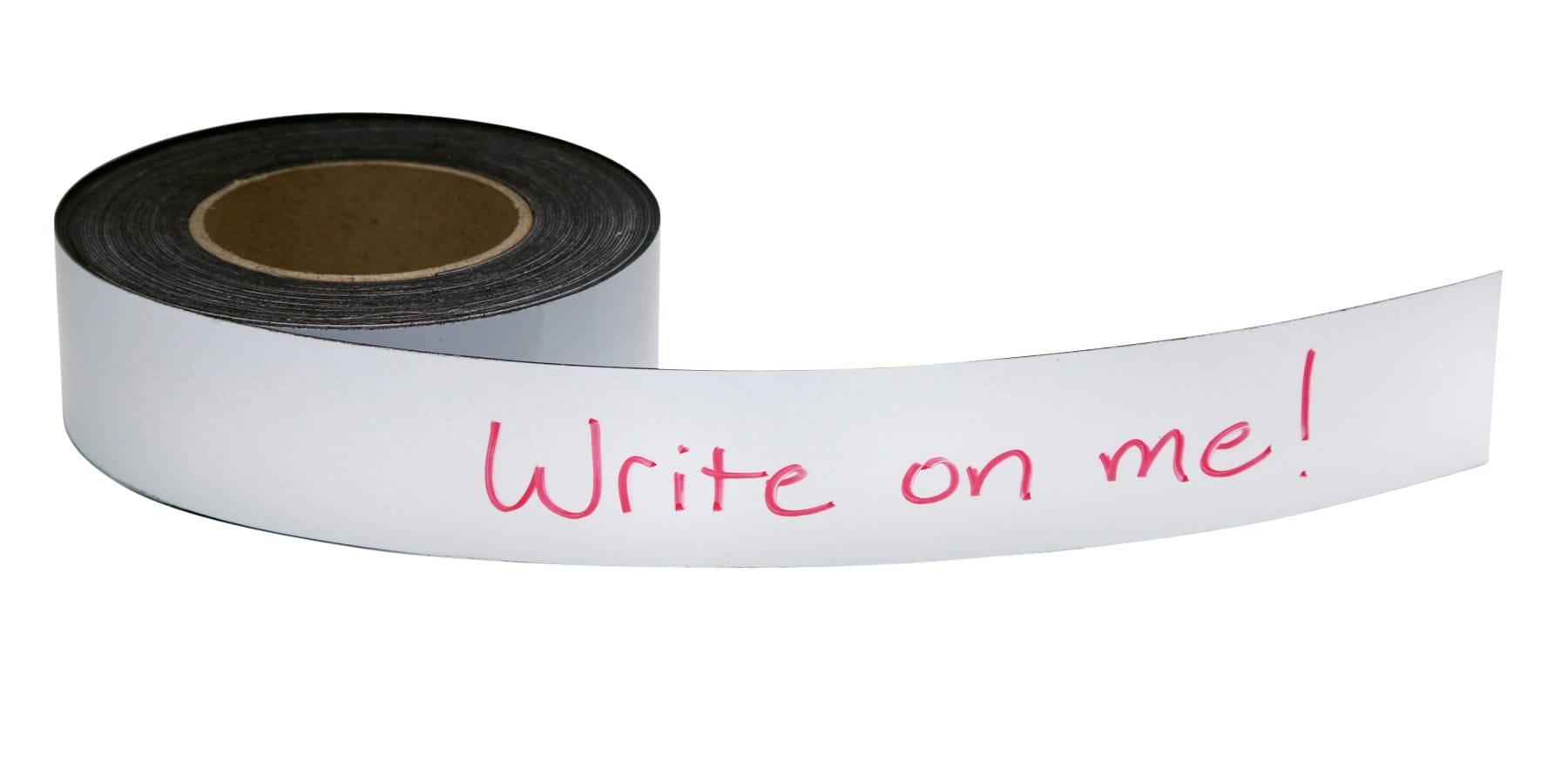 Zeus Write On Wipe Off Magnetic Label Tape - 50 Feet x 2 Inch White Reusable Adhesive Strips for Refrigerator, Whiteboard, Metal Cabinets & Office Organization (66152)