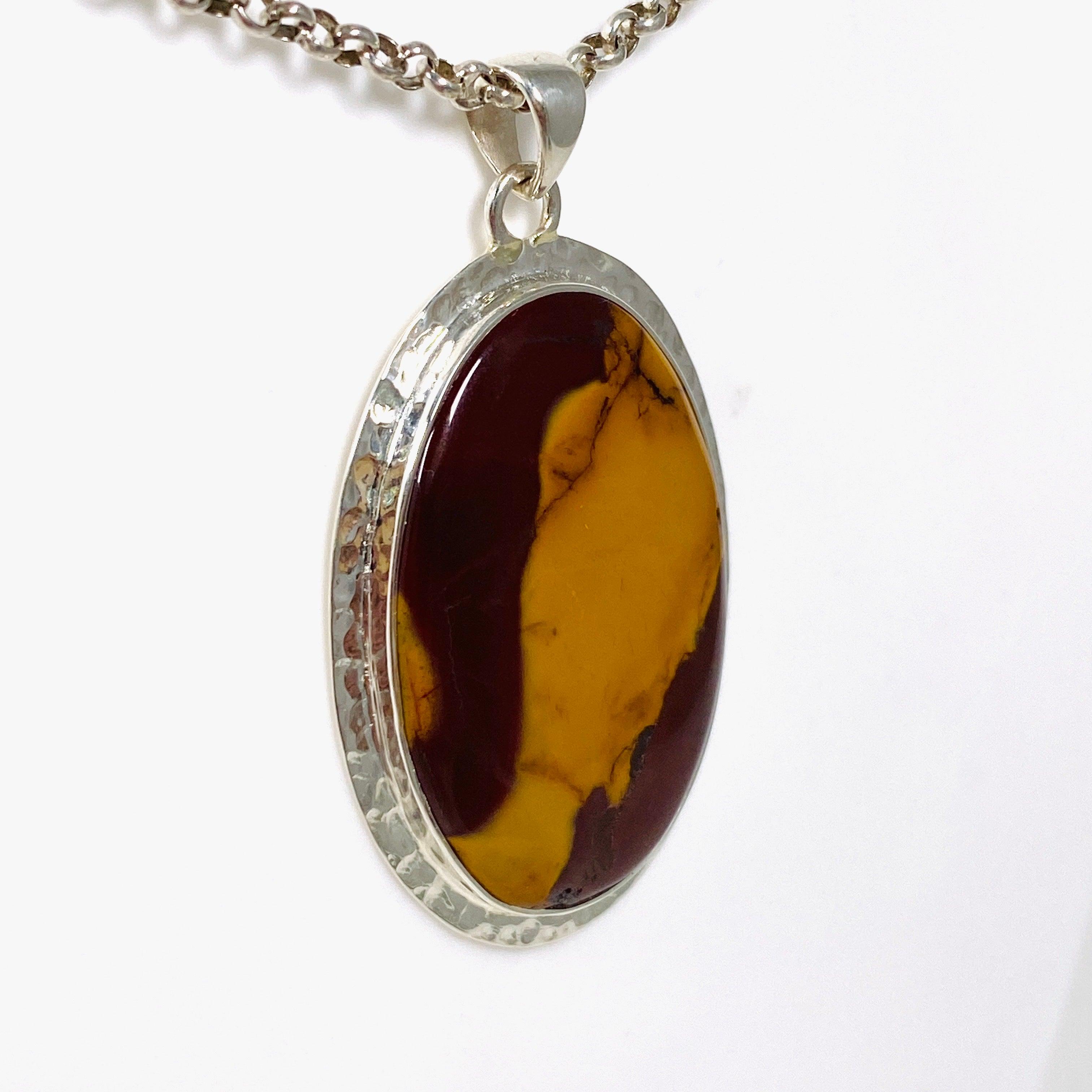 Natural Mookaite Gemstone Oval Pendant Necklace KPGJ4145 - Elegant Handmade Jewelry for Women, Gift for Her, Perfect for Everyday Wear & Special Occasions
