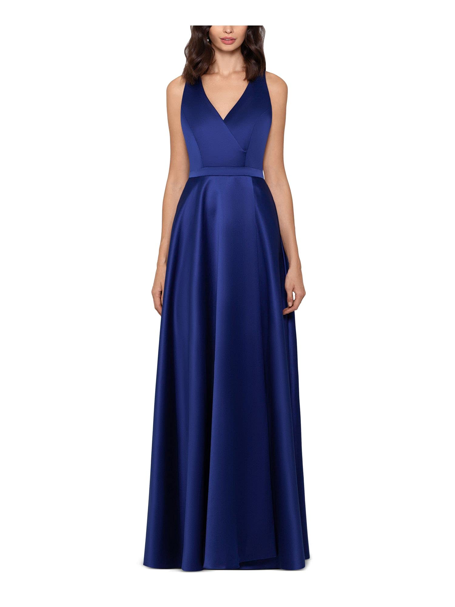 Xscape Women's Satin Halter A-Line Gown Dress - Elegant Formal Evening Gown for Prom, Wedding, and Special Occasions