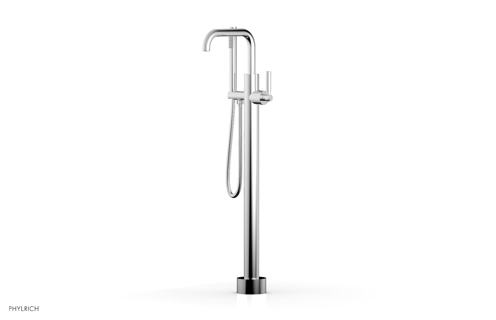 Premium Tall Floor Mount Tub Filler with Lever Handle & Hand Shower - D130 45 01 - Ideal for Modern Bathrooms & Spa-Like Showers