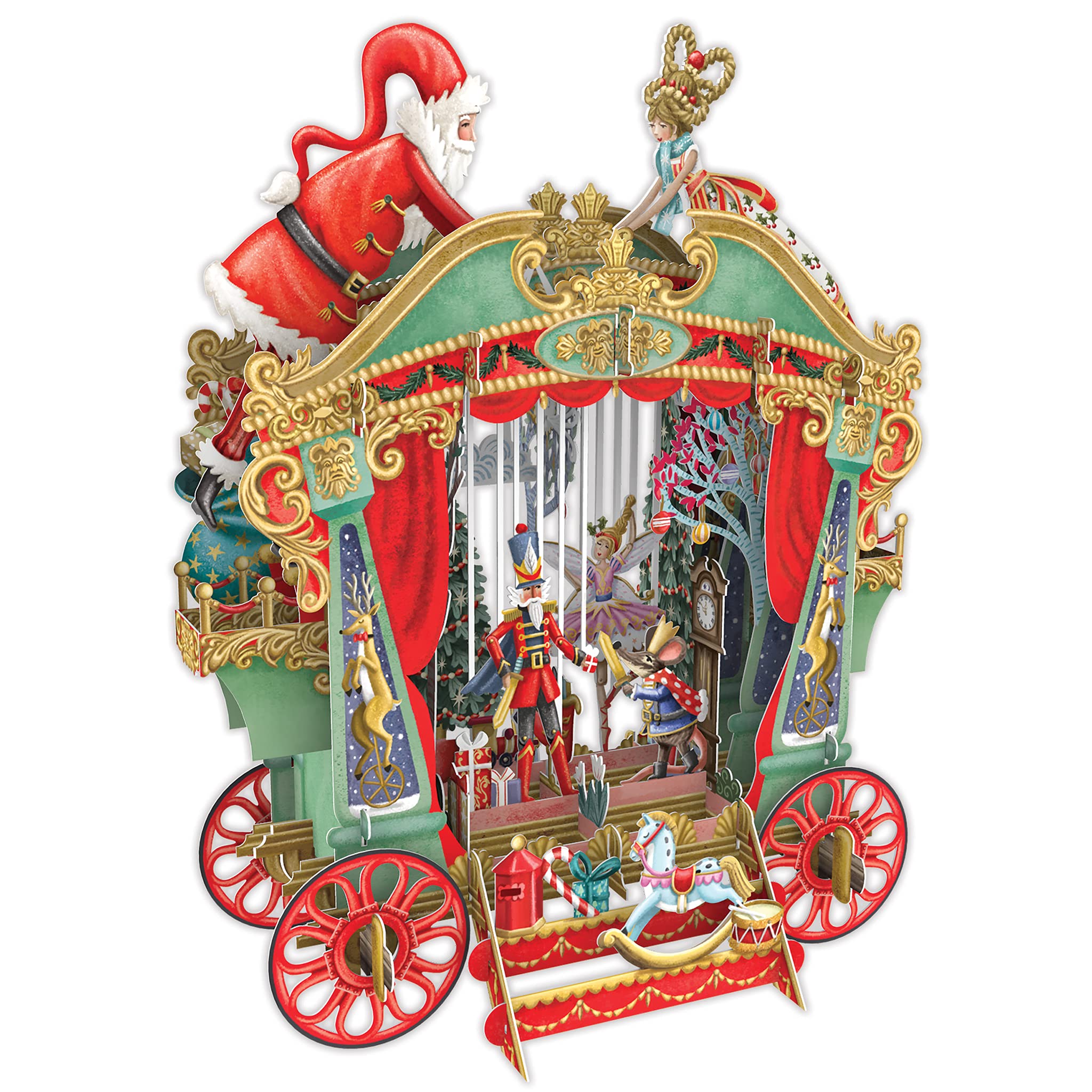 3D Pop-Up Christmas Puppet Cards - Handcrafted Paper D'Art Greeting Cards for Holiday Gifts | Perfect for Christmas Decorations, Party Favors & Festive Greetings