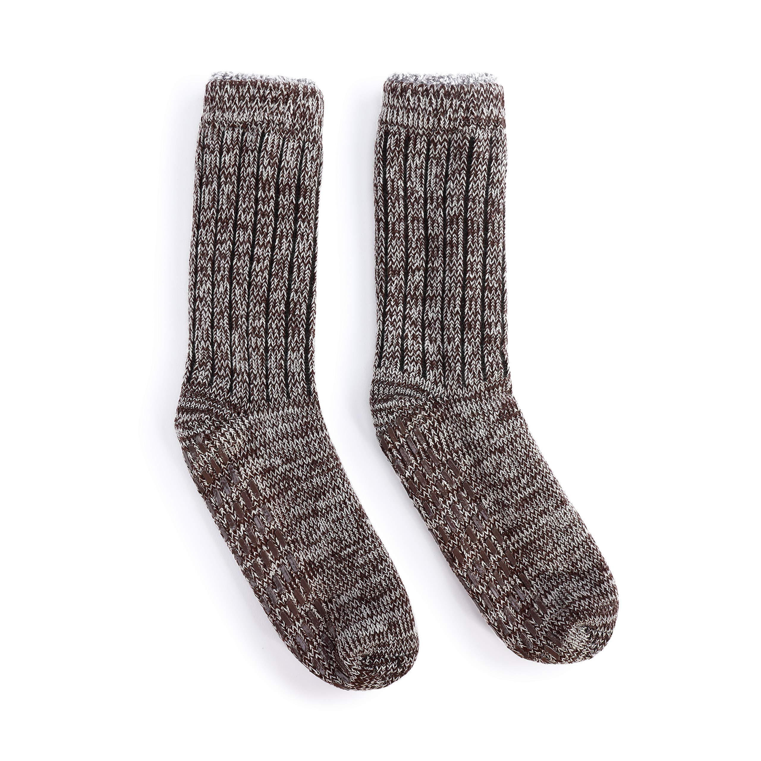 DEMDACO Men's Non-Slip Cozy Slipper Socks - One Size Fits Most (US 6-12) - Soft Polyester Blend for Indoor/Outdoor Wear - Perfect for Home, Office & Travel Comfort