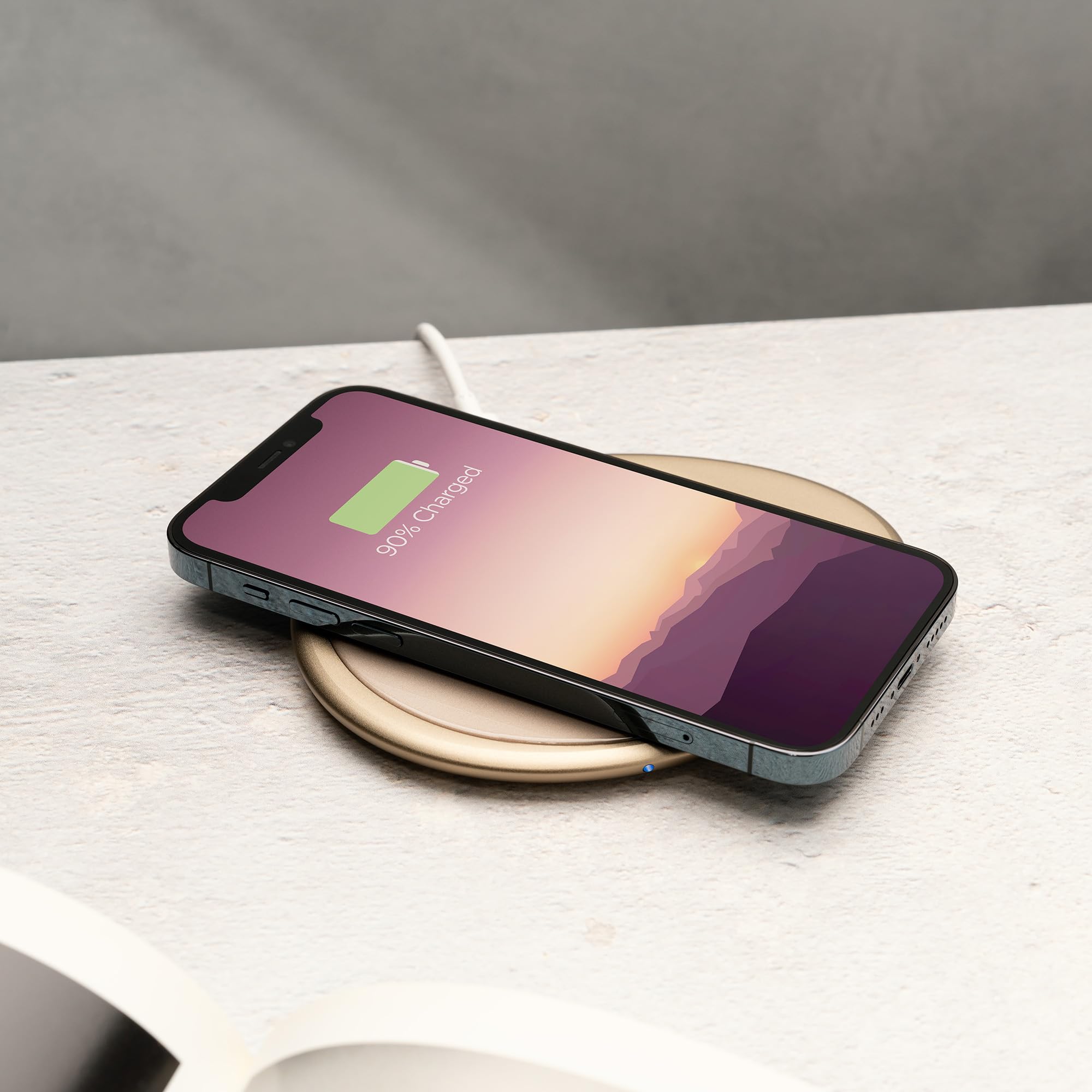OHOM Self-Heating Ceramic Mug with Wireless Charging - Fuchsia Cloud Design | Keeps Drinks Warm | Perfect for Office, Home & Gifts