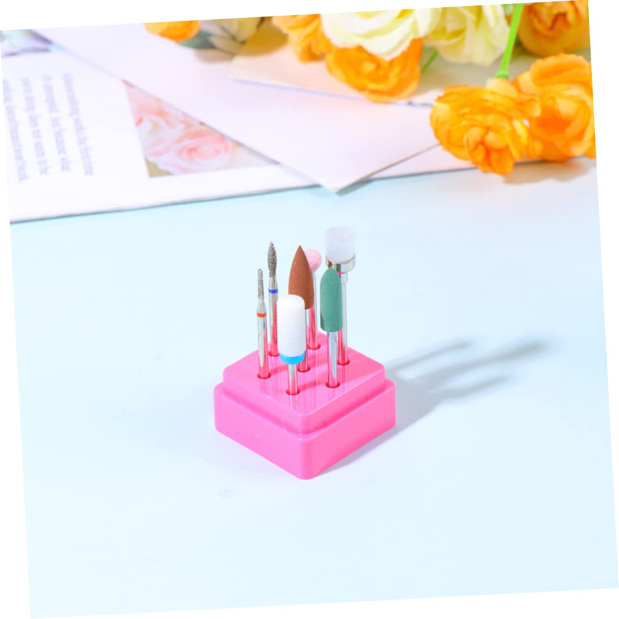 Minkissy 6PCS Nail Drill Handpiece Set - Professional Manicure Drill Bits & Grinding Heads Kit for Nail Art, Acrylics & Gel Polish Removal - Perfect for Salon & Home Nail Care