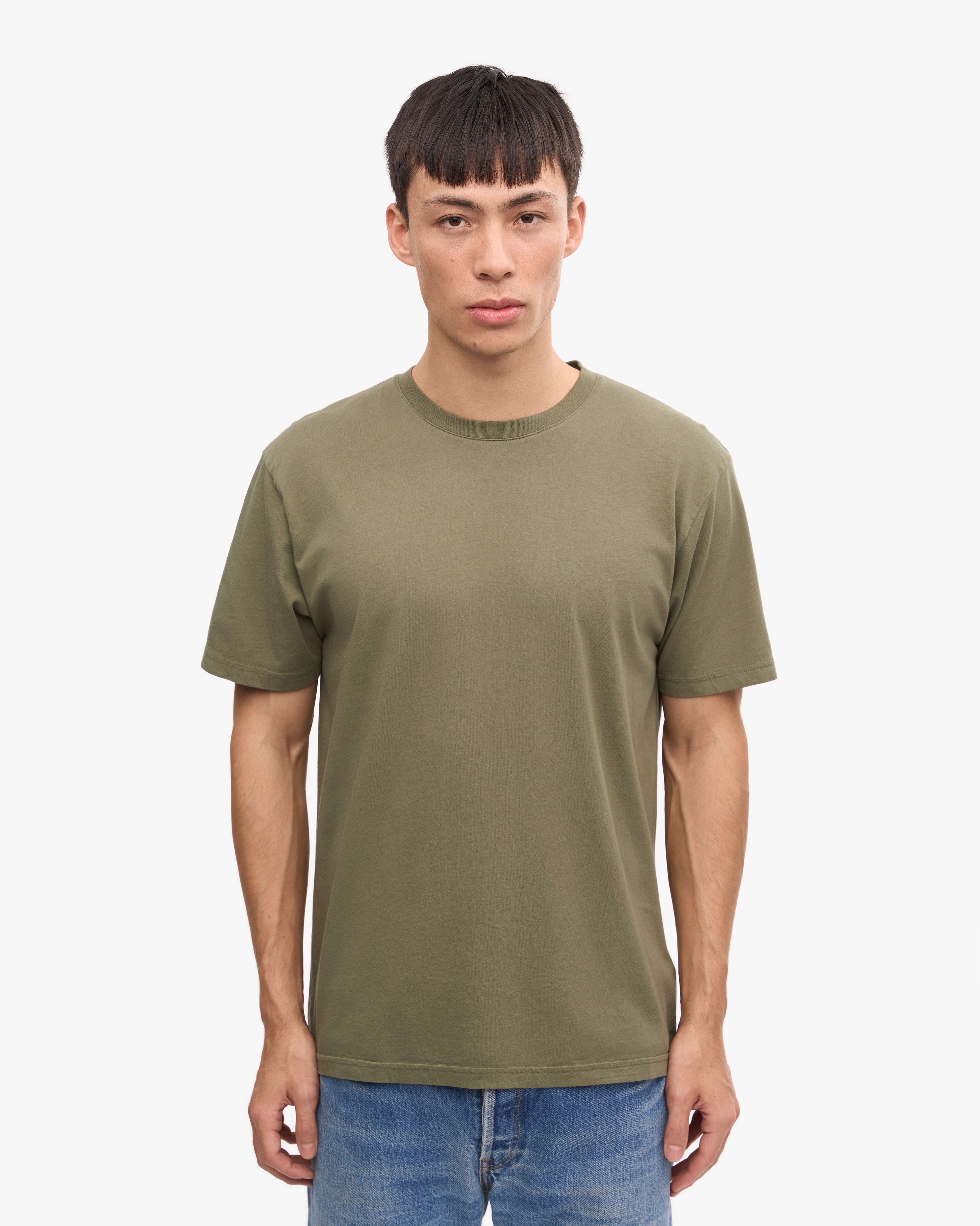 Classic Organic Cotton T-Shirt for Men & Women | Soft & Comfortable | Dusty Olive Green | Eco-Friendly Casual Wear for Everyday Outfits & Sustainable Fashion