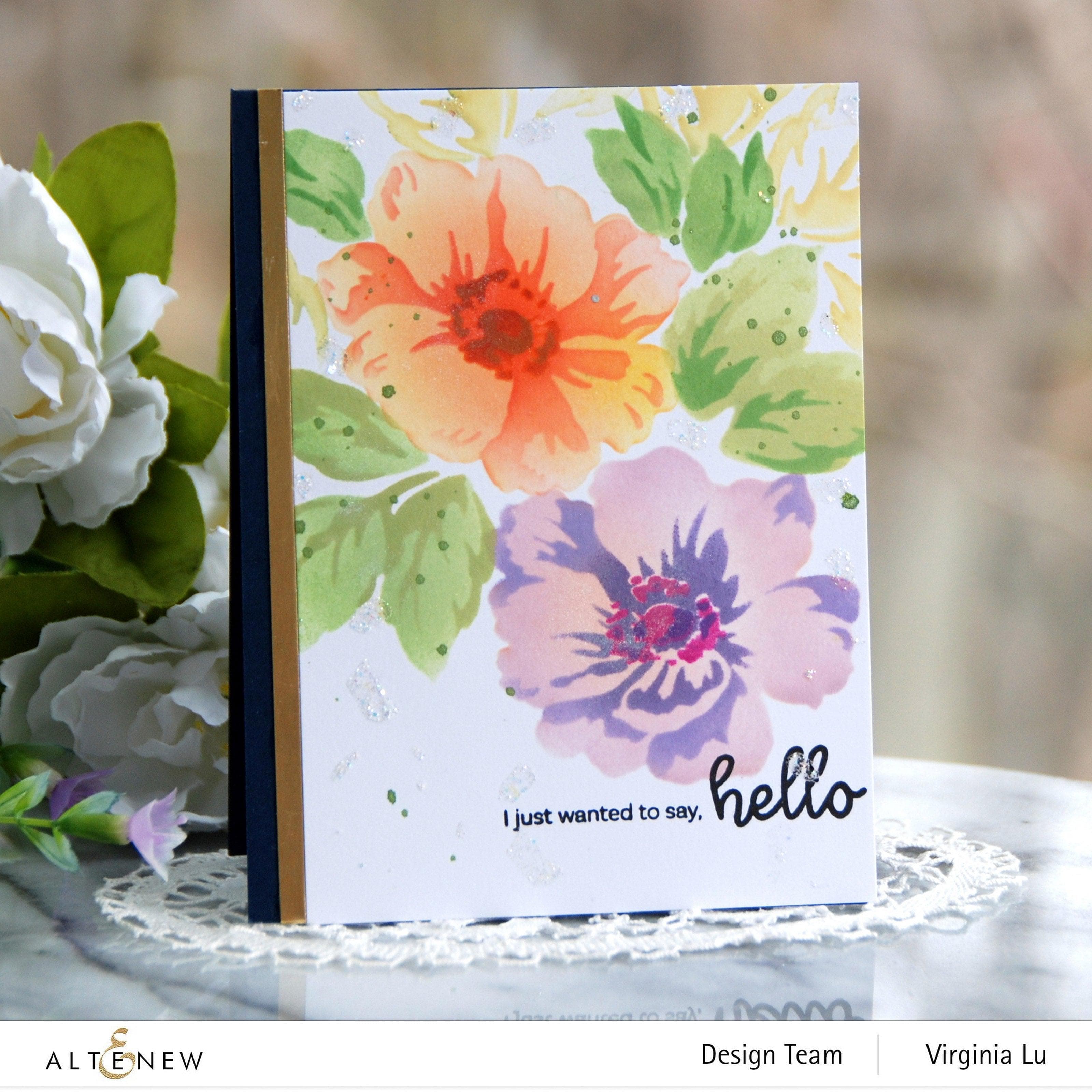 Greenwood Flowers Stencil Set (3 in 1) - Floral Painting Templates for DIY Crafts, Scrapbooking & Home Decor