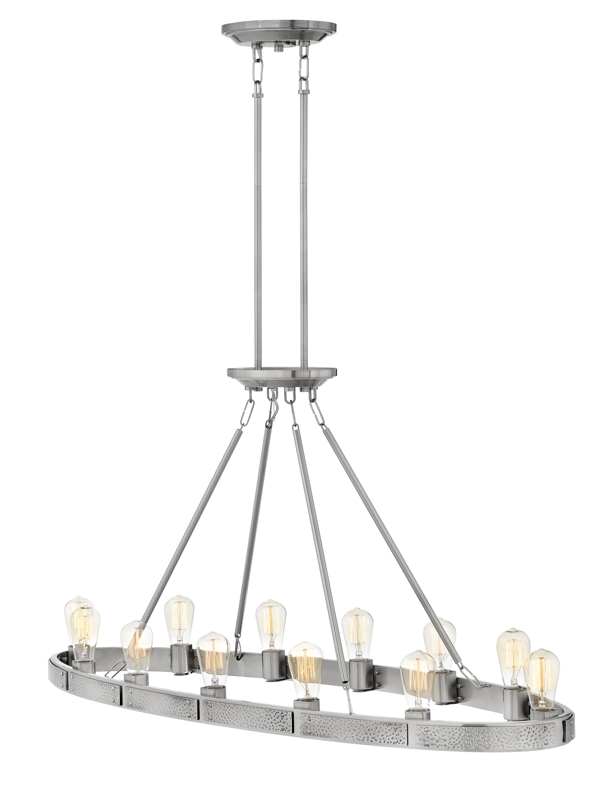 Hinkley Everett Collection 12-Light Linear Chandelier in Brushed Nickel - Modern Dining Room Lighting Fixture for Kitchen Island, Foyer & Large Spaces