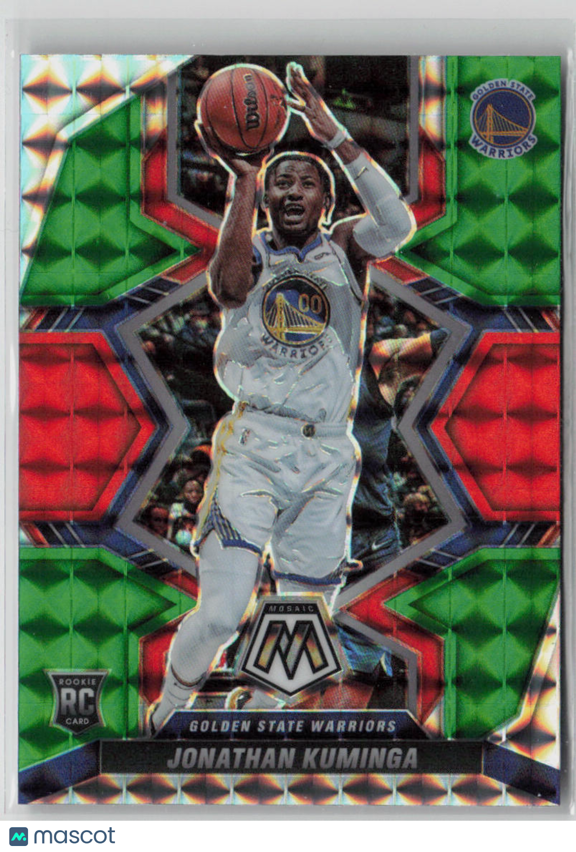2021-22 Panini Prizm Mosaic Jonathan Kuminga Rookie Card Green #205 - NBA Basketball Trading Card for Collectors & Fans