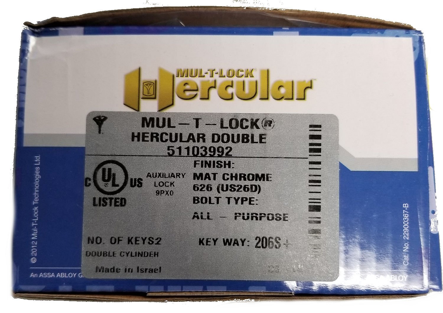 Mul-t-lock Hercular High Security Double Cylinder Deadbolt - Satin Chrome Finish for Home & Business Security