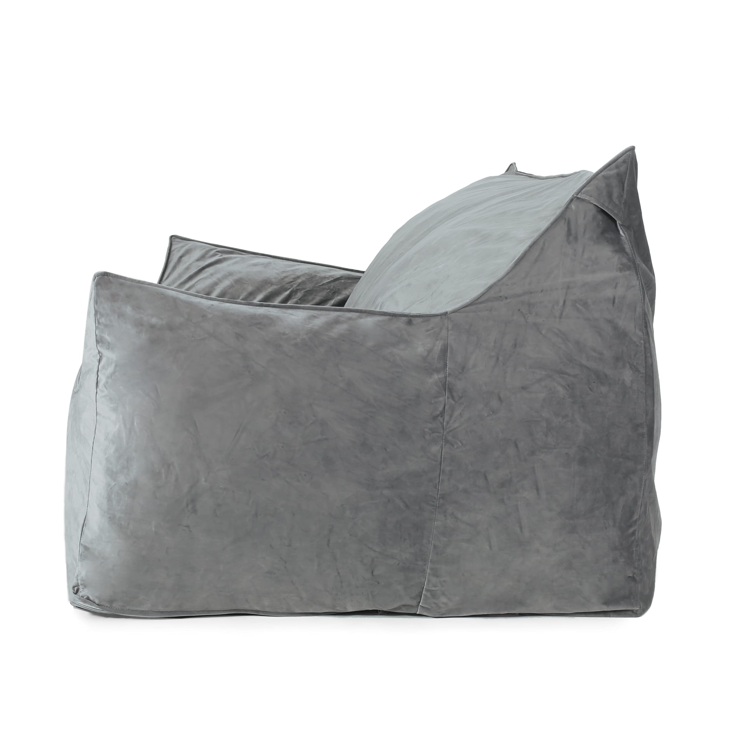 Christopher Knight Home Velie Bean Bag - Soft & Comfortable Gray Bean Bag Chair for Kids & Adults - Perfect for Living Room, Bedroom, Dorm & Game Room Relaxation